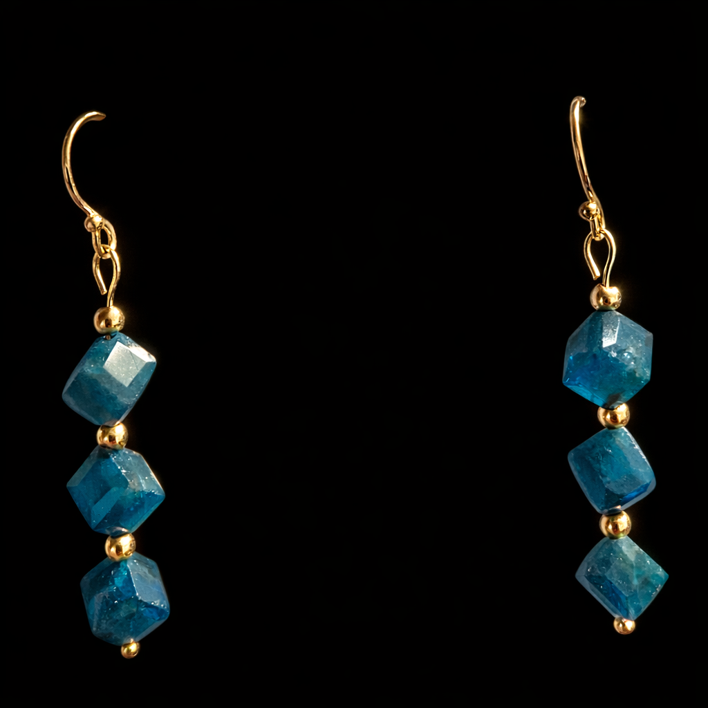 14K Gold-filled Blue Apatite Earrings