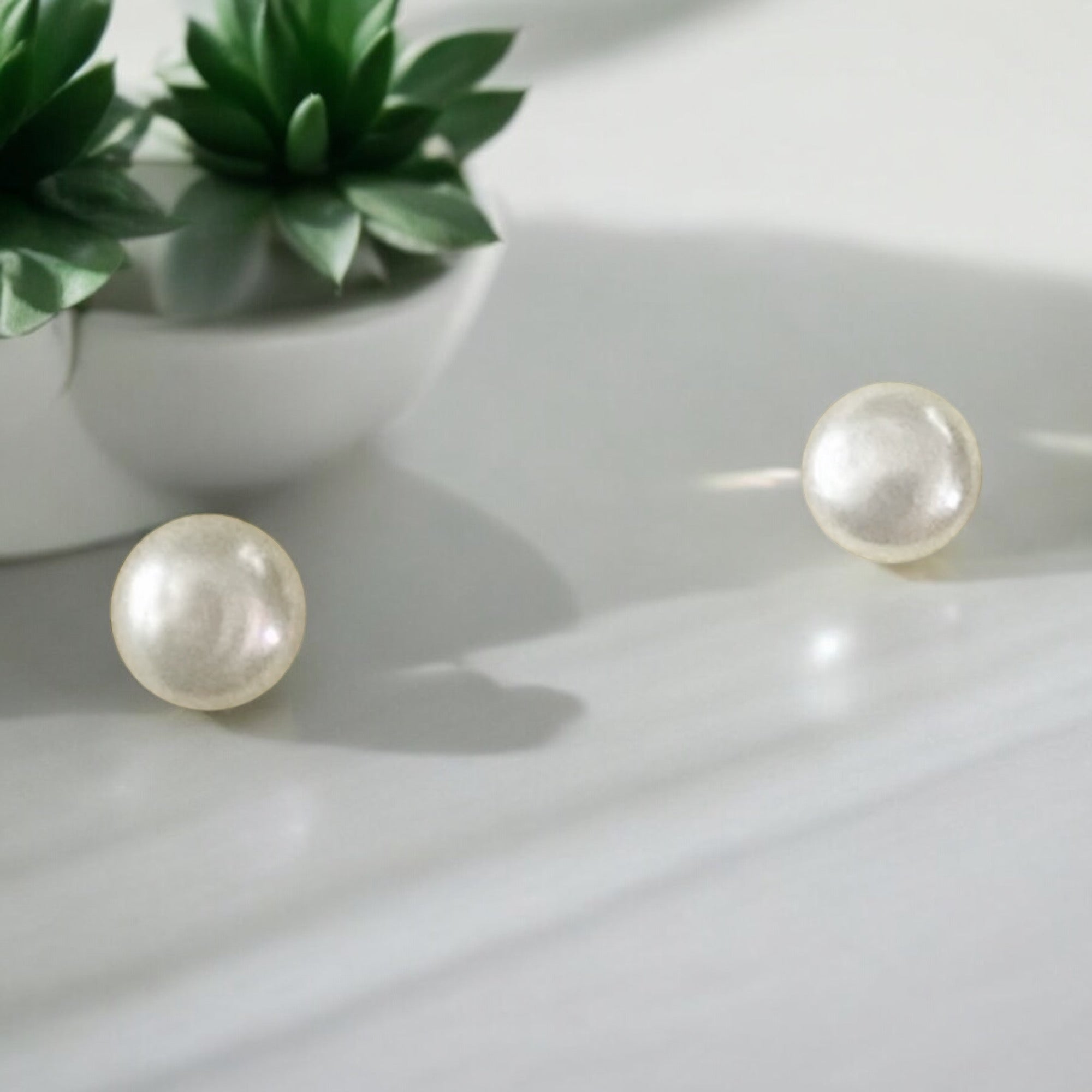 6mm pearl stud earrings