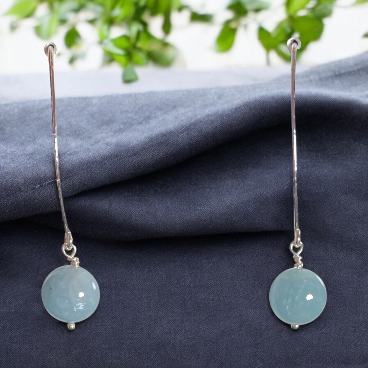 Classic Aquamarine Earrings (10mm), Sterling Silver