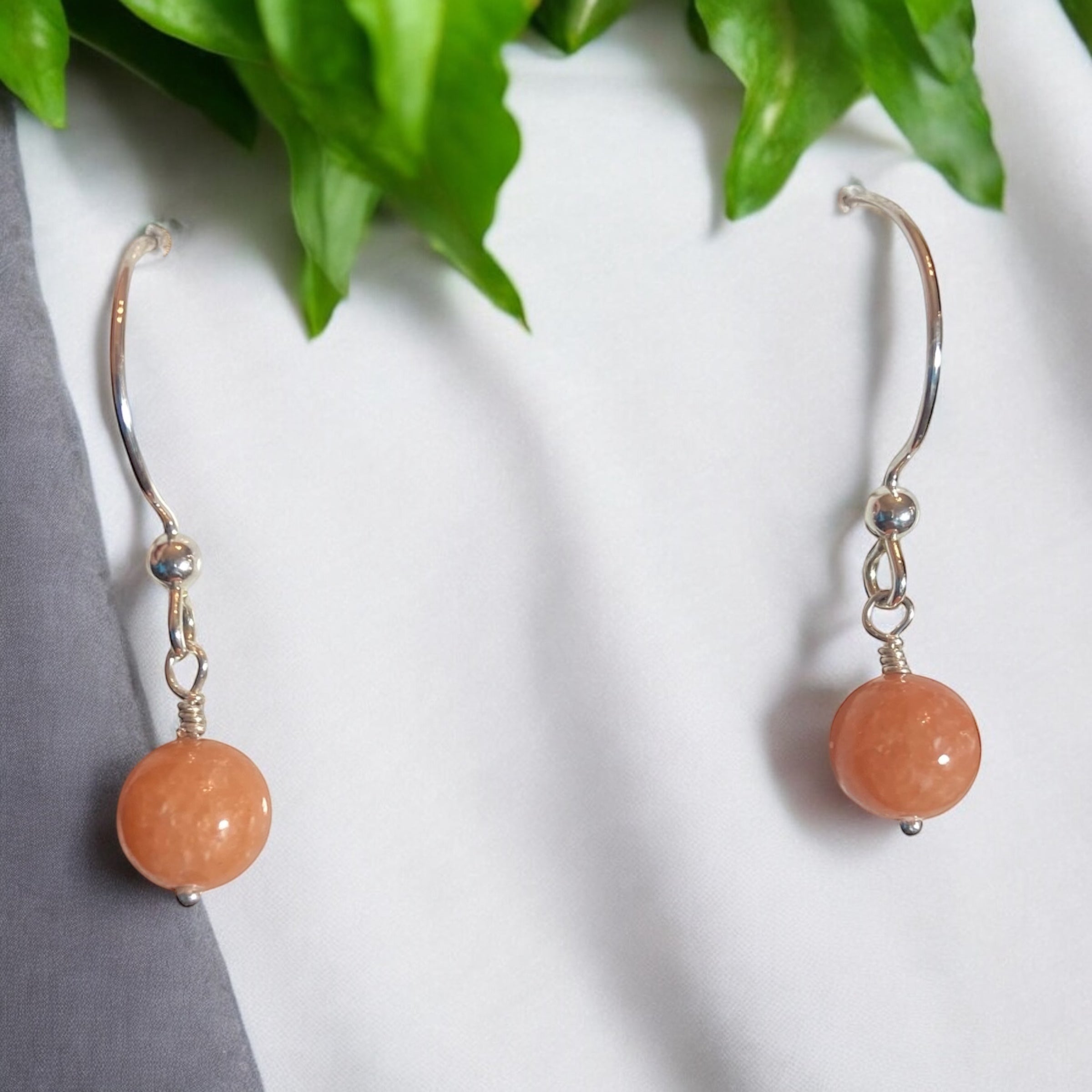 Radiant Orange Calcite Earrings – Sterling Silver