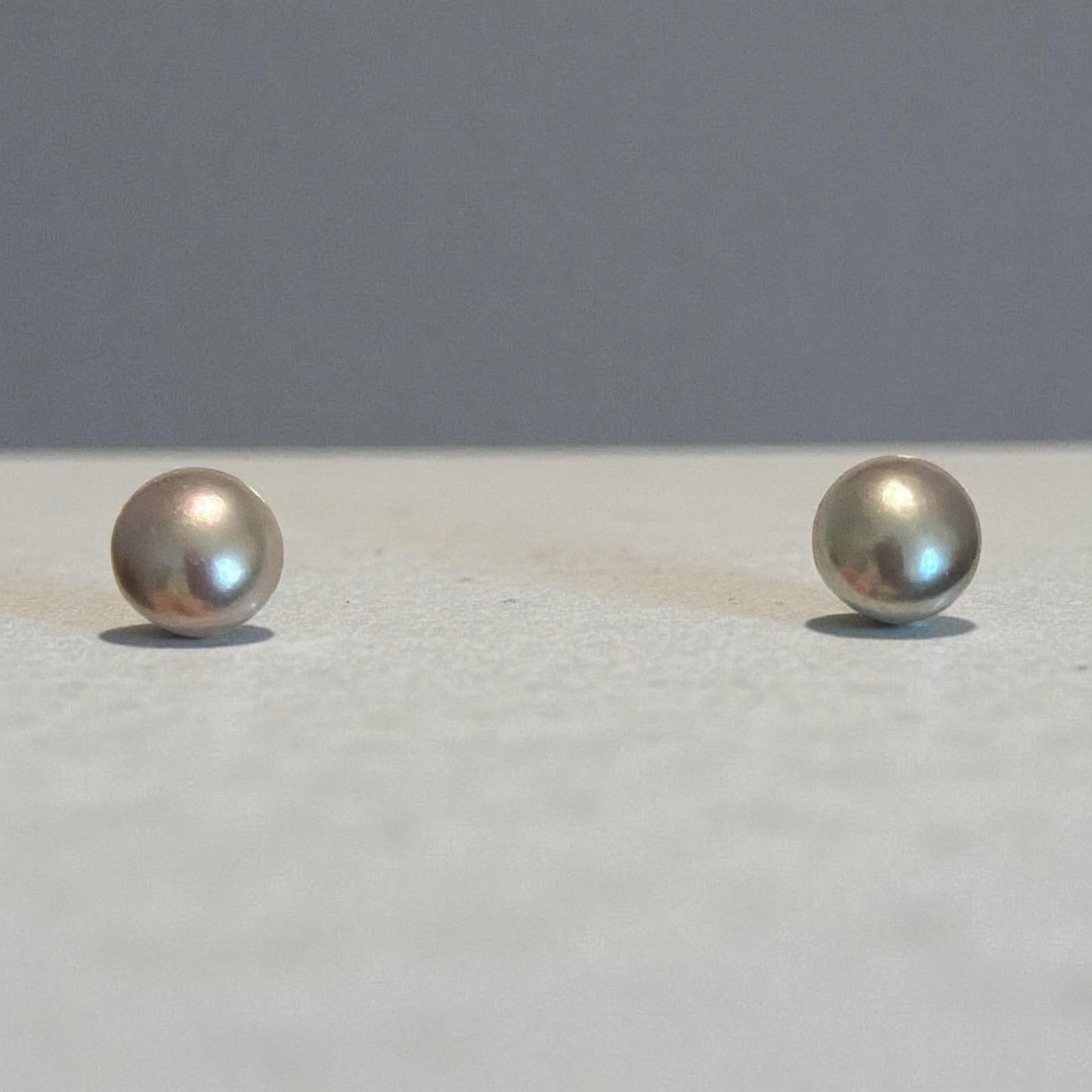 10mm Platinum Cultured Freshwater Pearl Stud Earrings in Sterling Silver