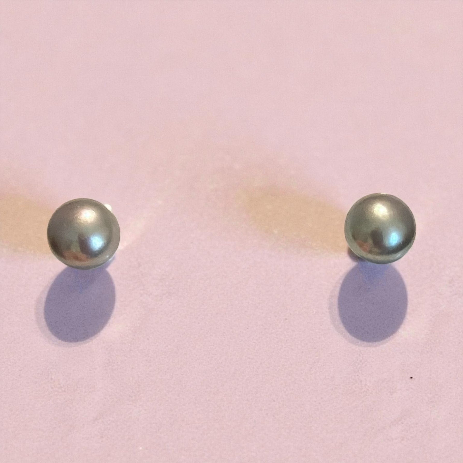 10mm Platinum Cultured Freshwater Pearl Stud Earrings in Sterling Silver