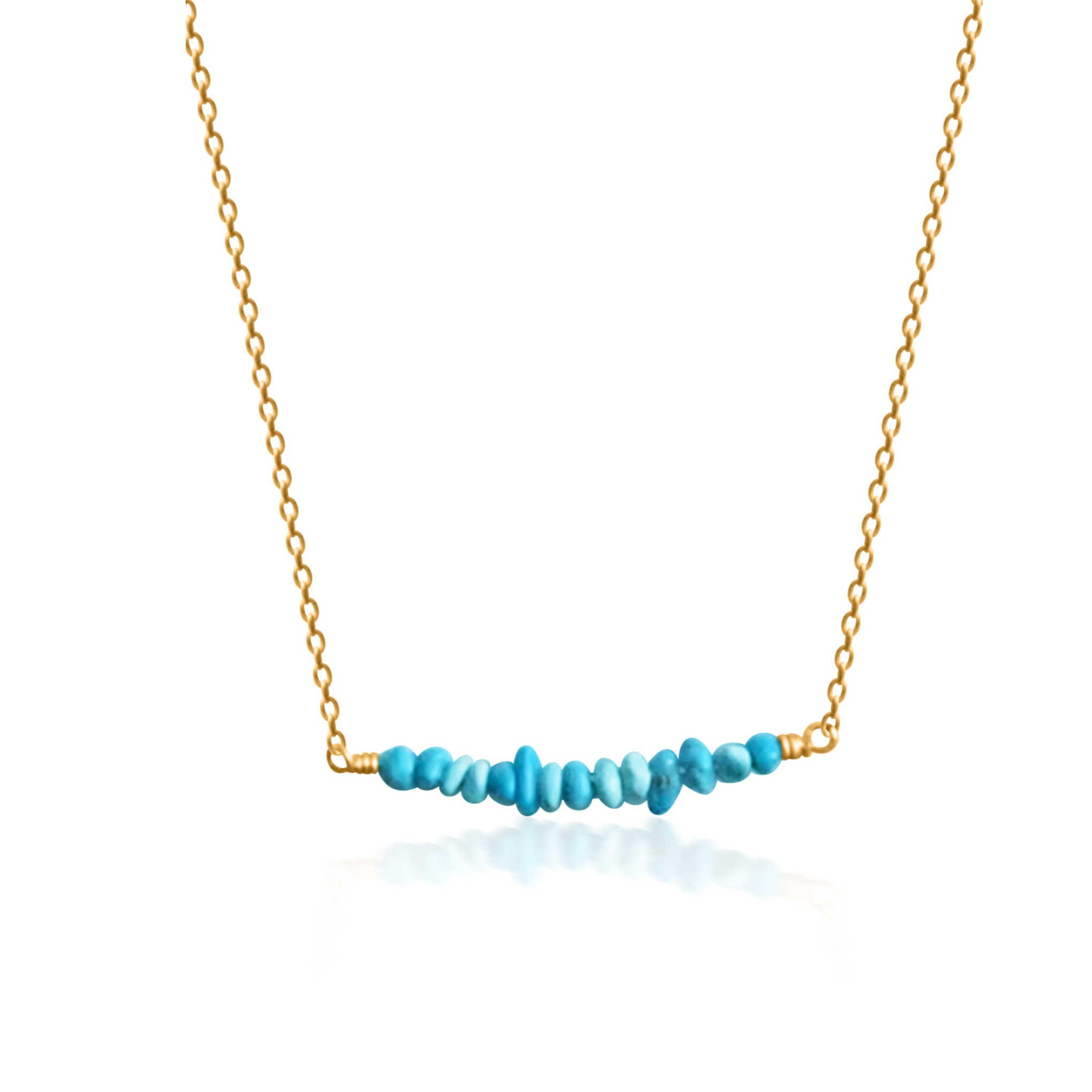 Enchanting Sky: 14K Gold-filled Sleeping Beauty Turquoise Bar Necklace