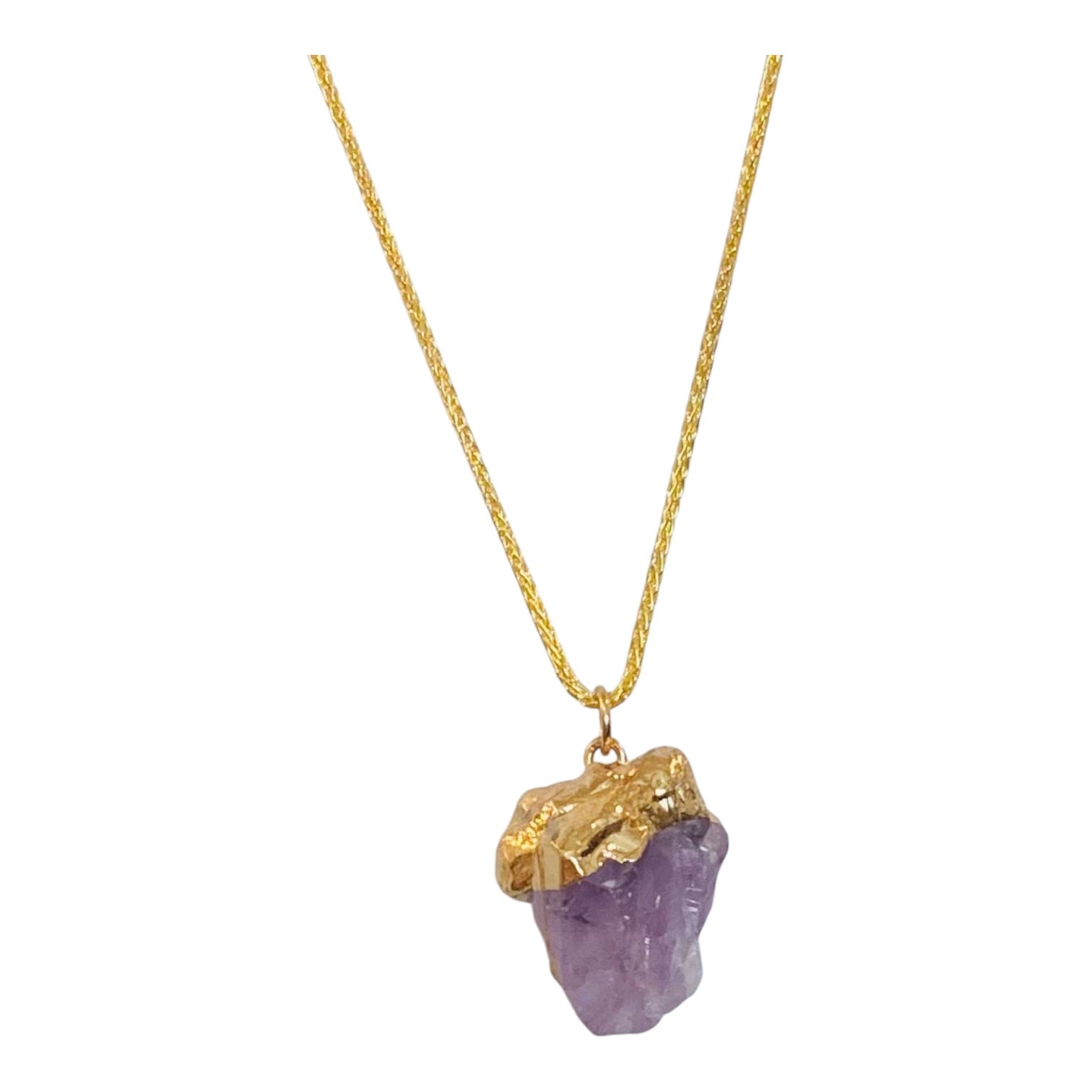Amethyst pendant with 18K over sterling silver chain