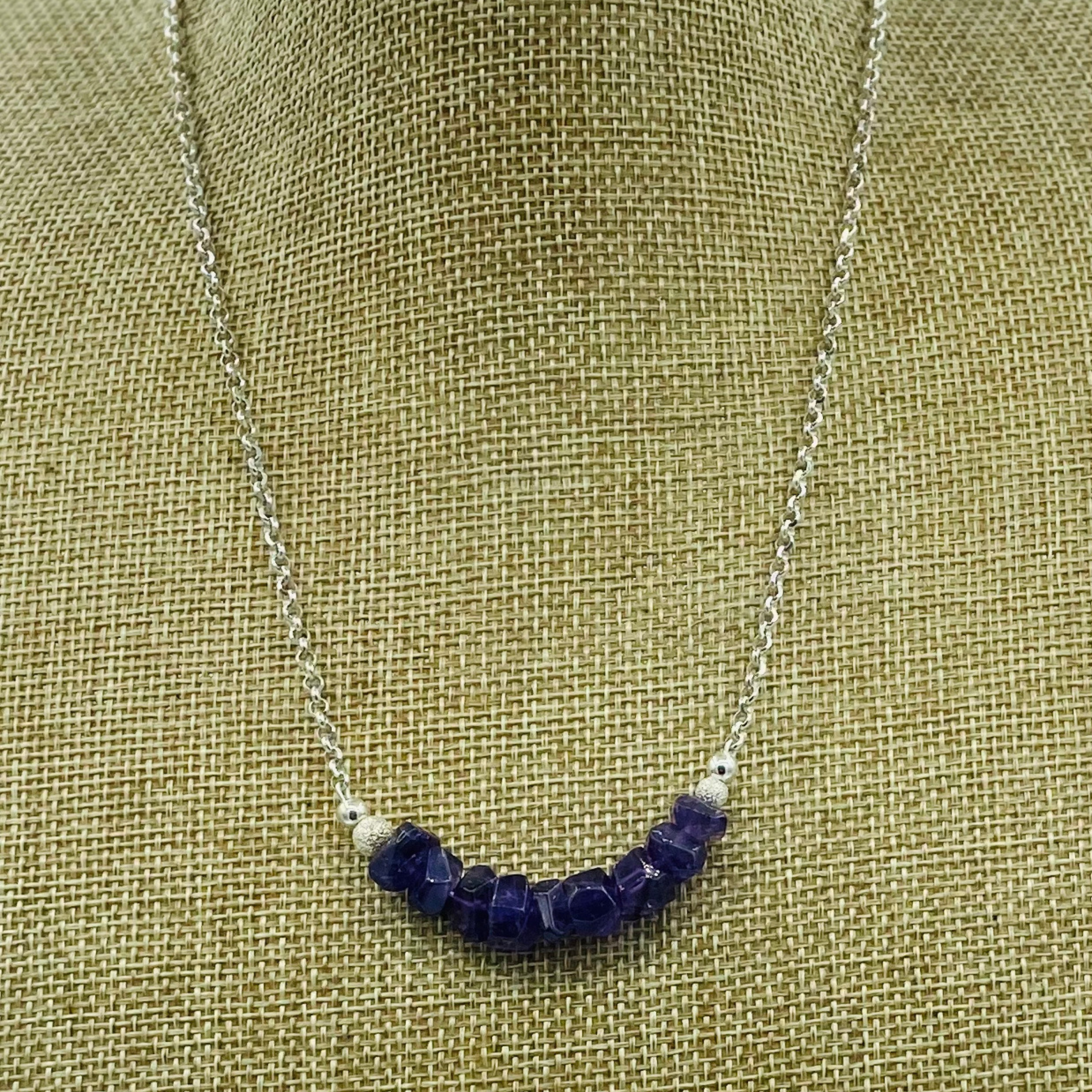 amethyst sterling silver necklace