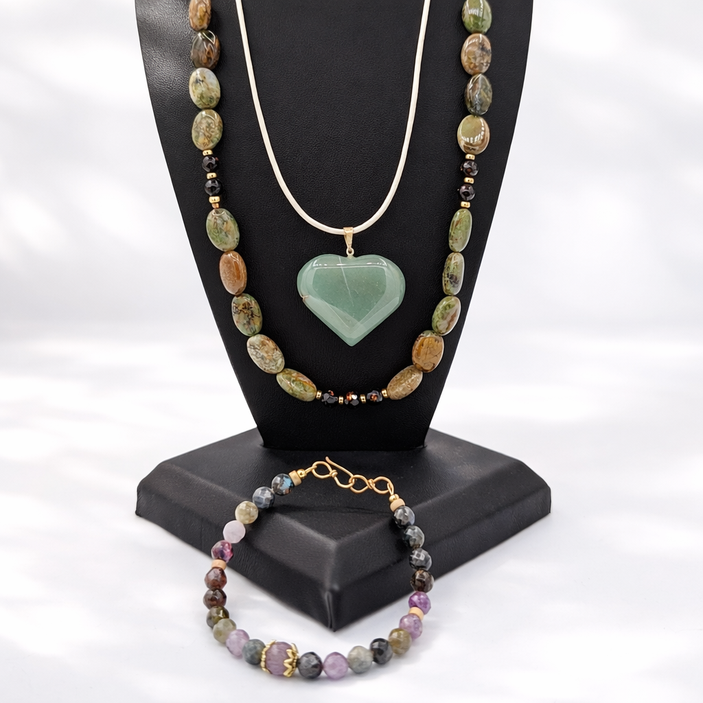 Handcrafted Australian Opal with Hand Faceted Pearls Necklace, 14K Gold-filled