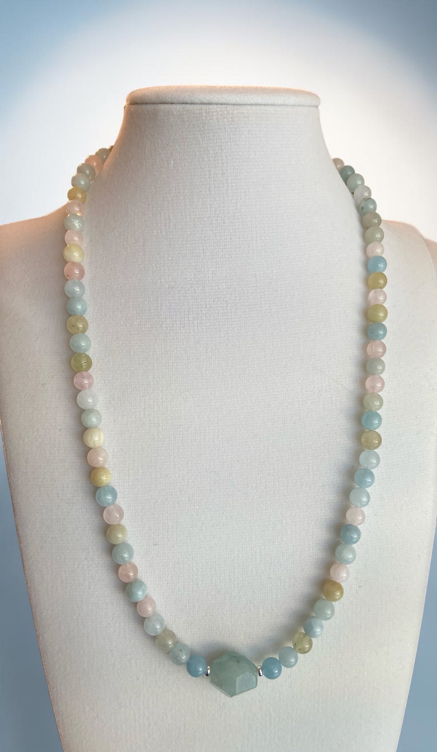 Sterling Silver One-of-a-Kind Mixed Beryl Necklace - 20"