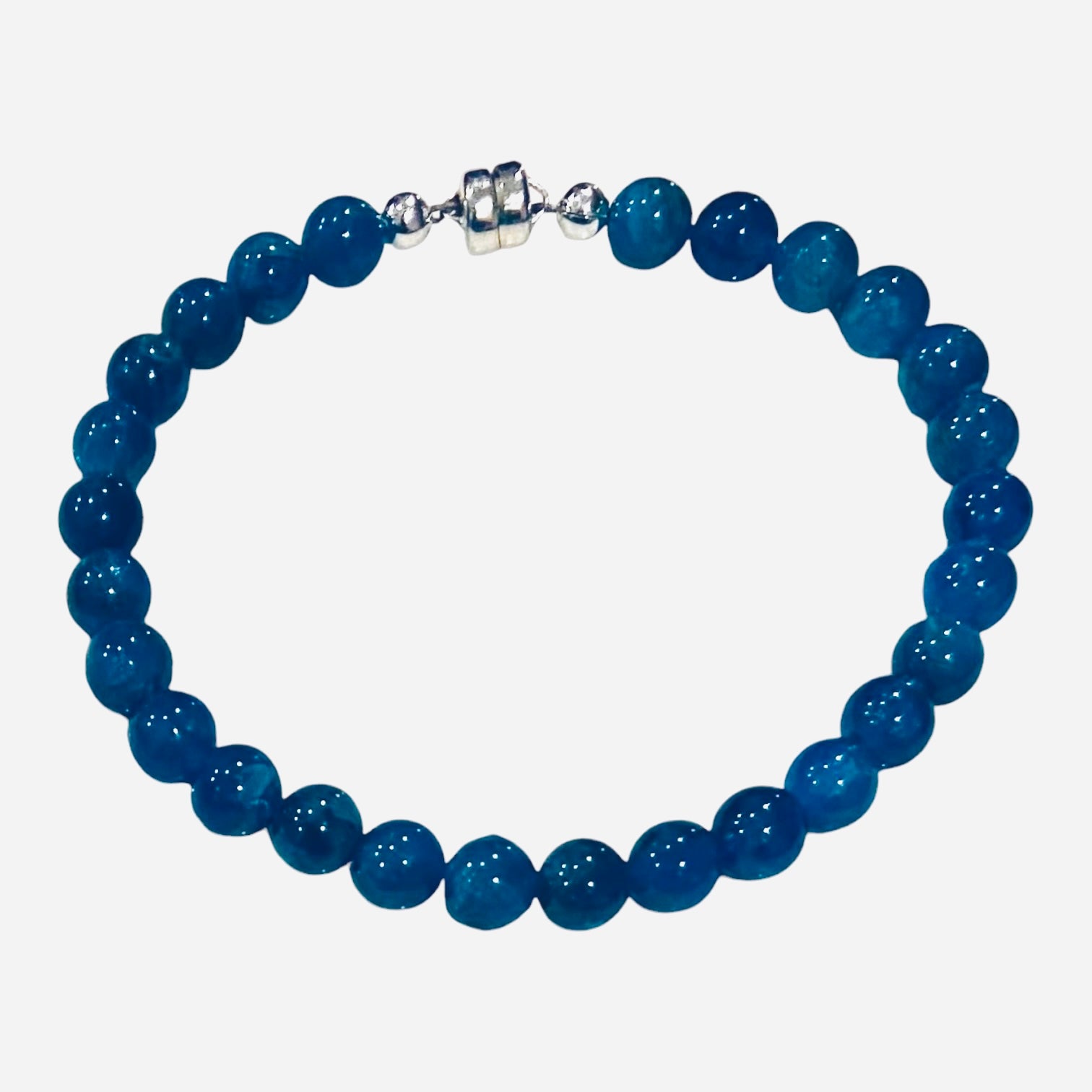 blue apatite line bracelet with magnetic clasp