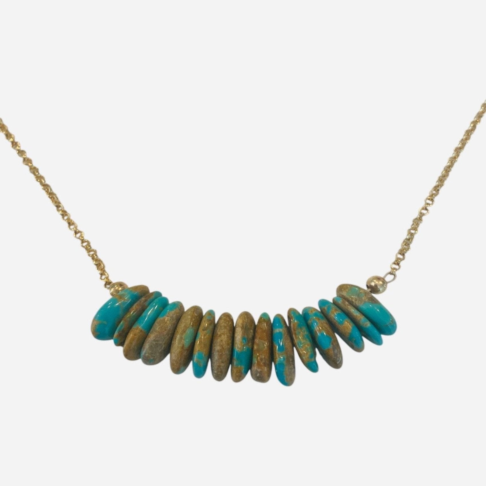 caballo campitos turquoise gold-filled necklace