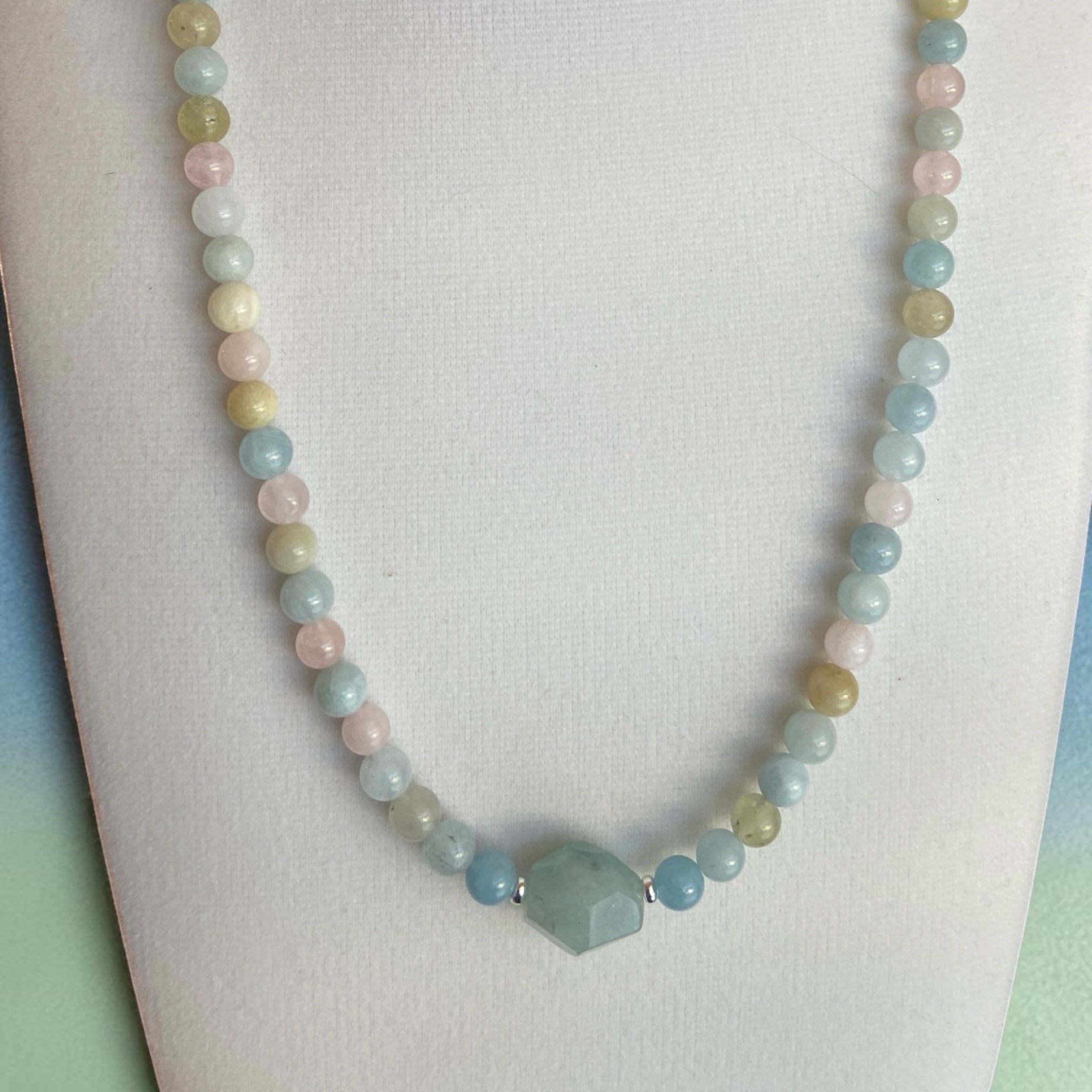 Sterling Silver One-of-a-Kind Mixed Beryl Necklace - 20"