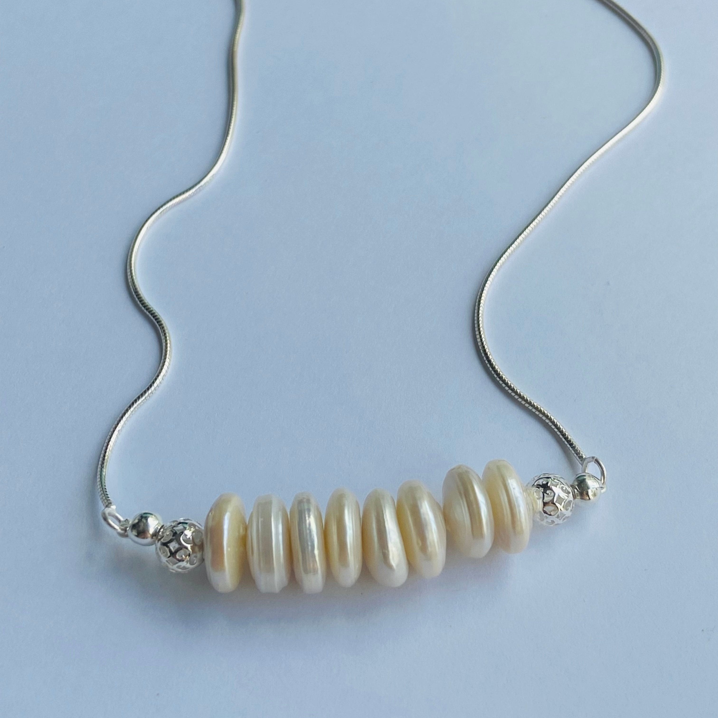 freshwater pearl bar necklace