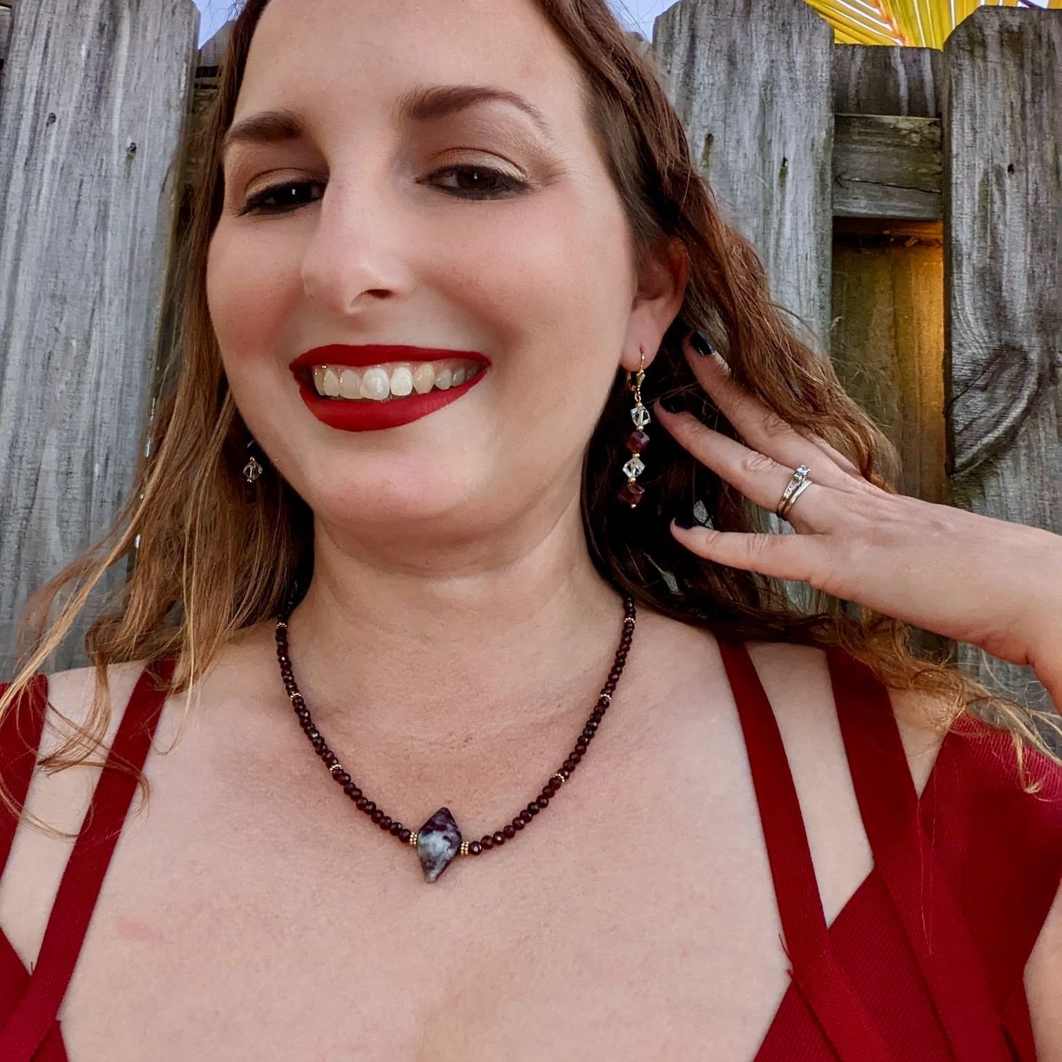 garnet and tourmaline necklace