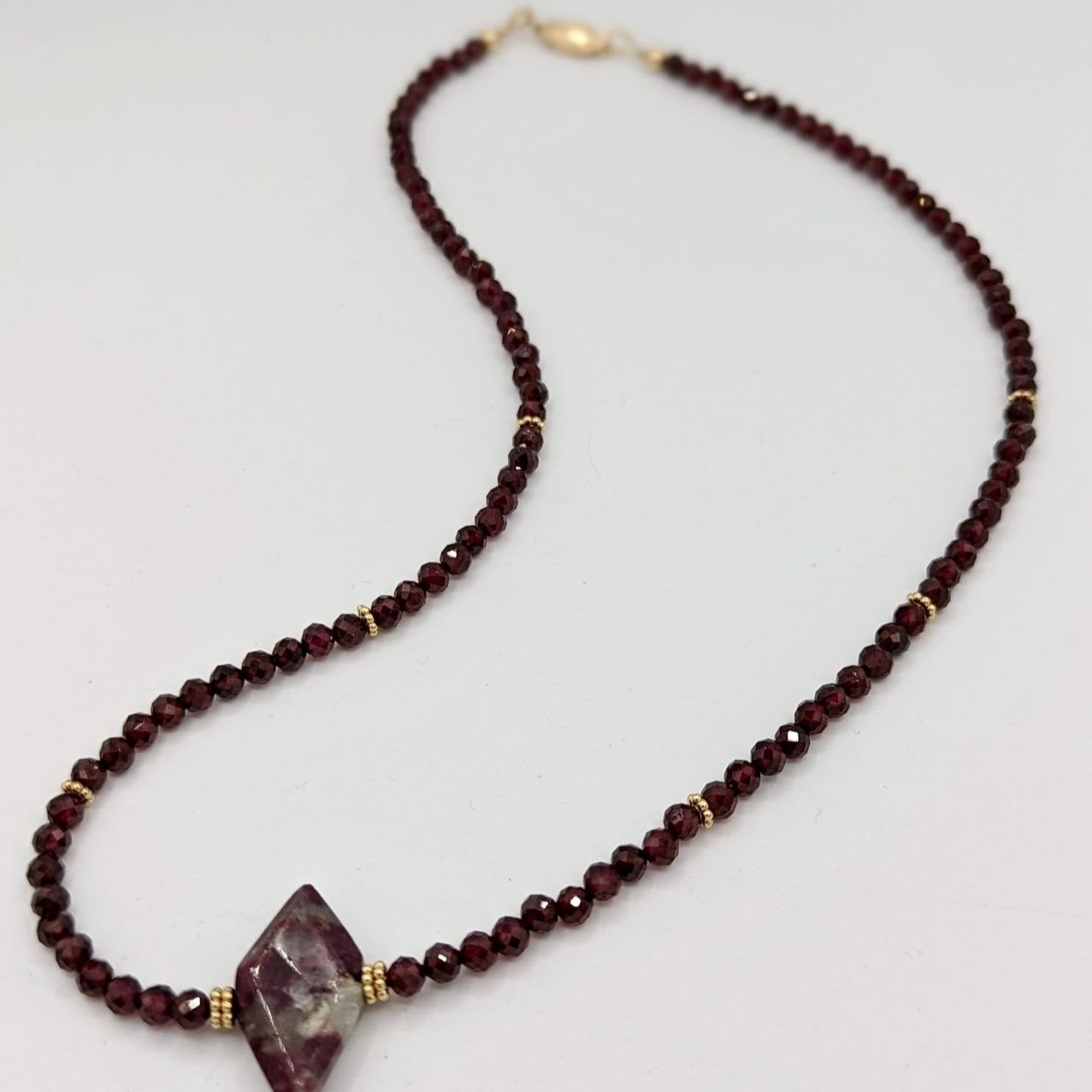 garnet and tourmaline necklace gf