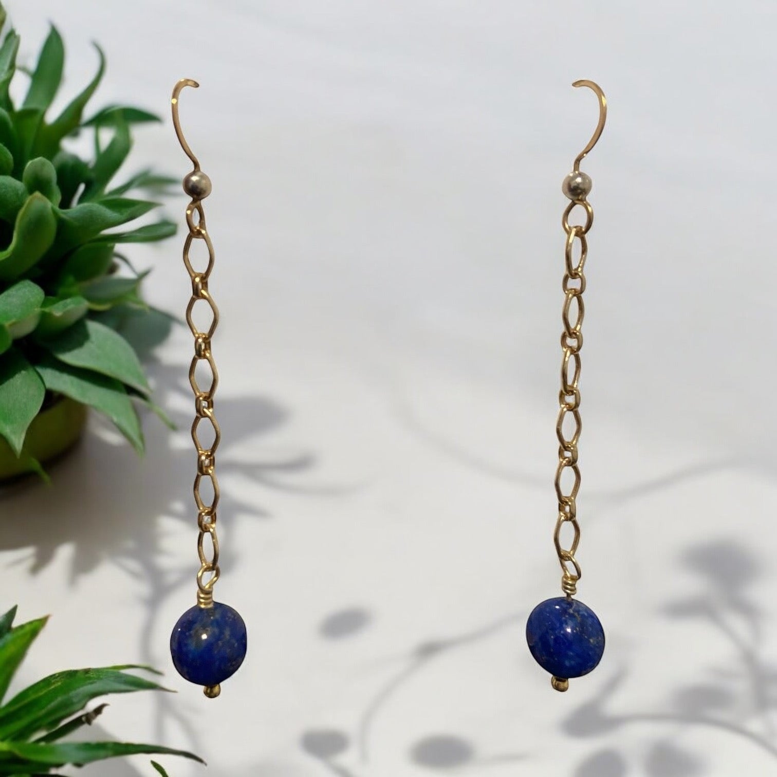 lapis lazuli earrings in gold-filled