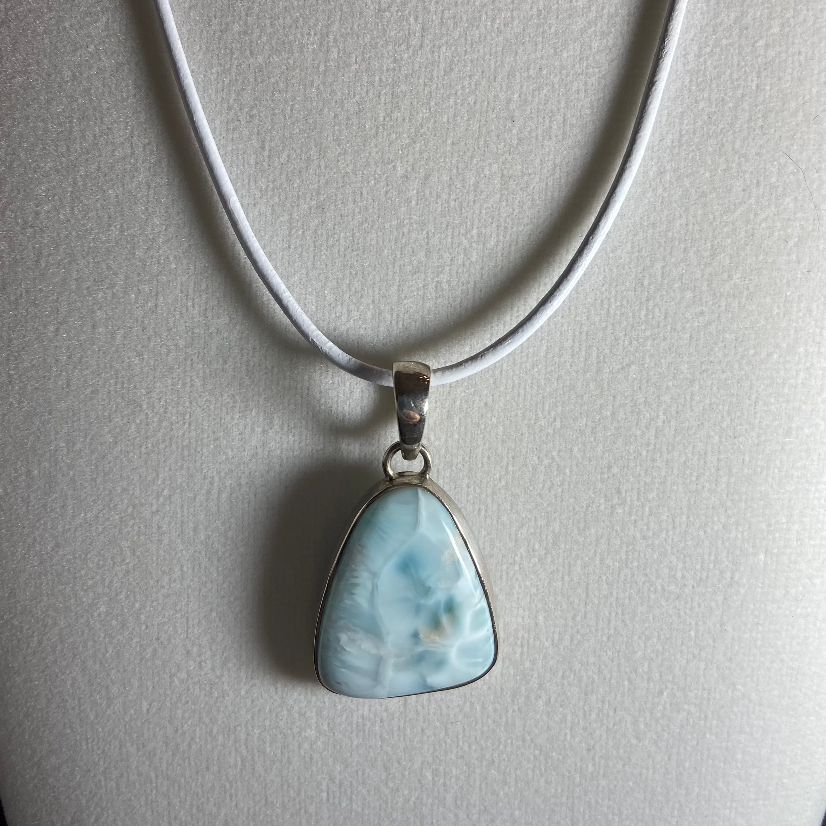 larimar leather necklace