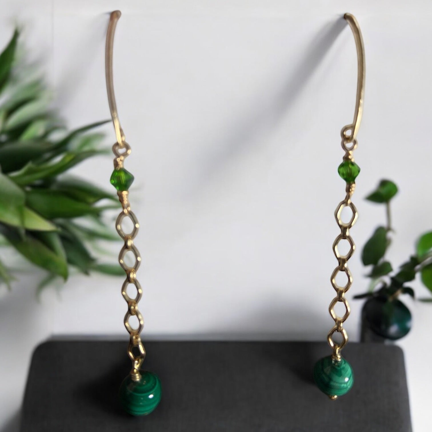 malachite drop earrings