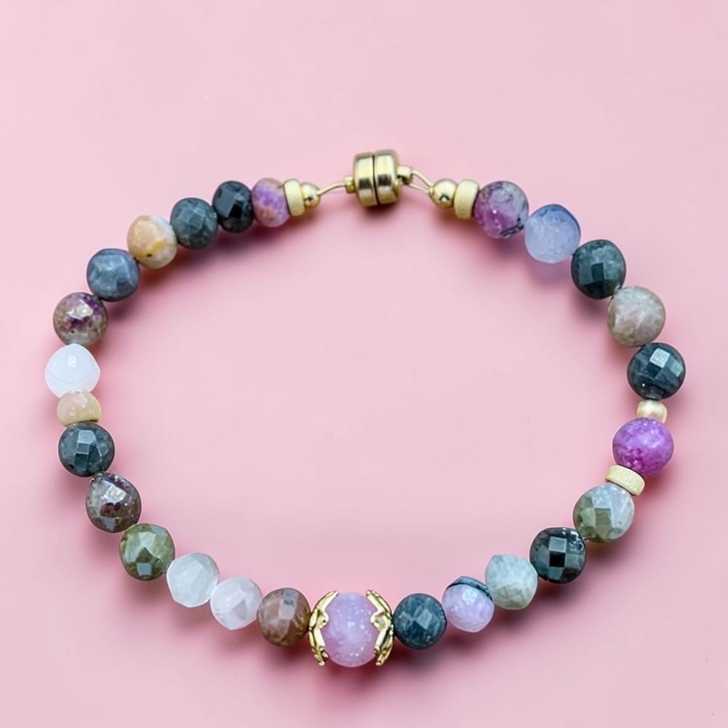 Rainbow Radiance: Handcrafted 14K Gold-Filled Multi-Color Sapphire Bracelet