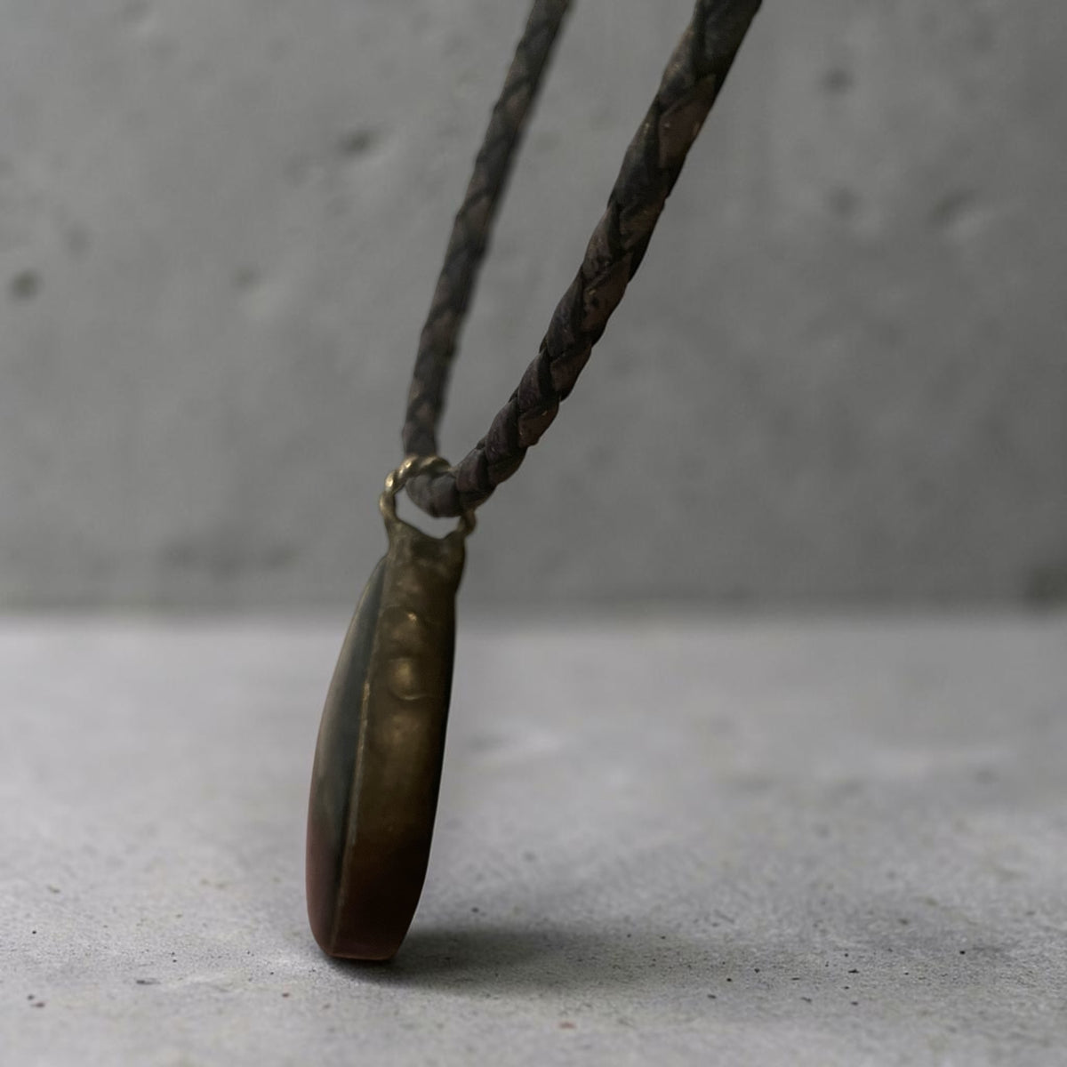 Men’s Blue Apatite and Sterling Silver Leather Necklace - 22"