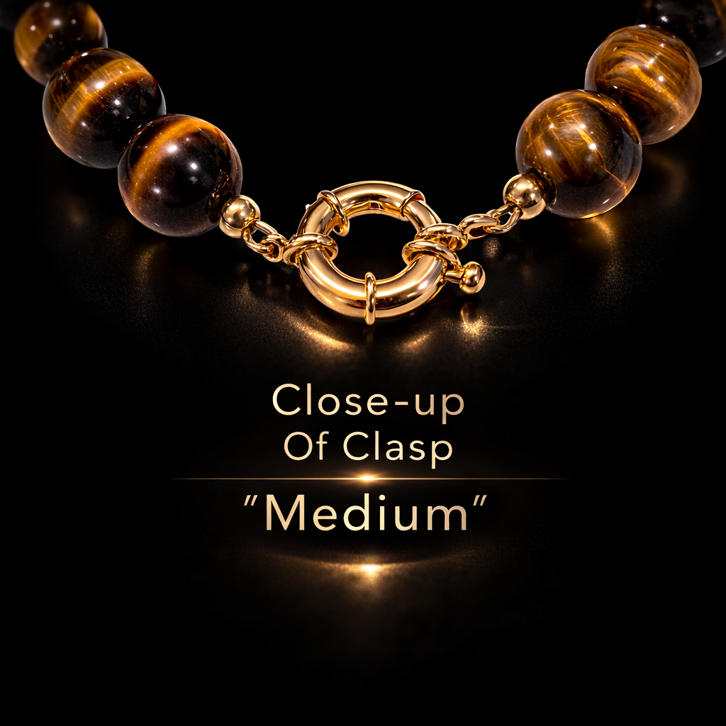 Tigers Eye 12mm Men's Bracelet | Gold Filled 18K Bracelet | Classic Men's Jewelry