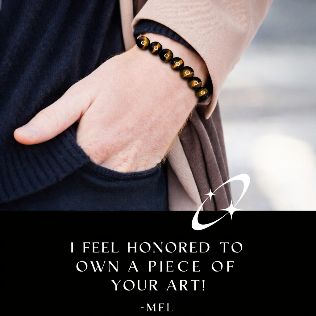 Tigers Eye 12mm Men's Bracelet | Gold Filled 18K Bracelet | Classic Men's Jewelry