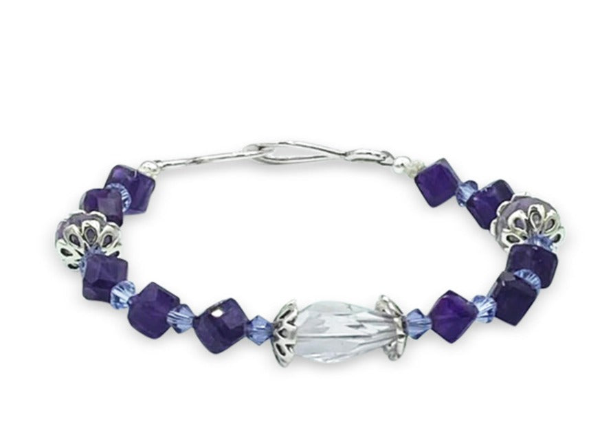 amethyst and lavender amethyst bracelet 7 1/4”