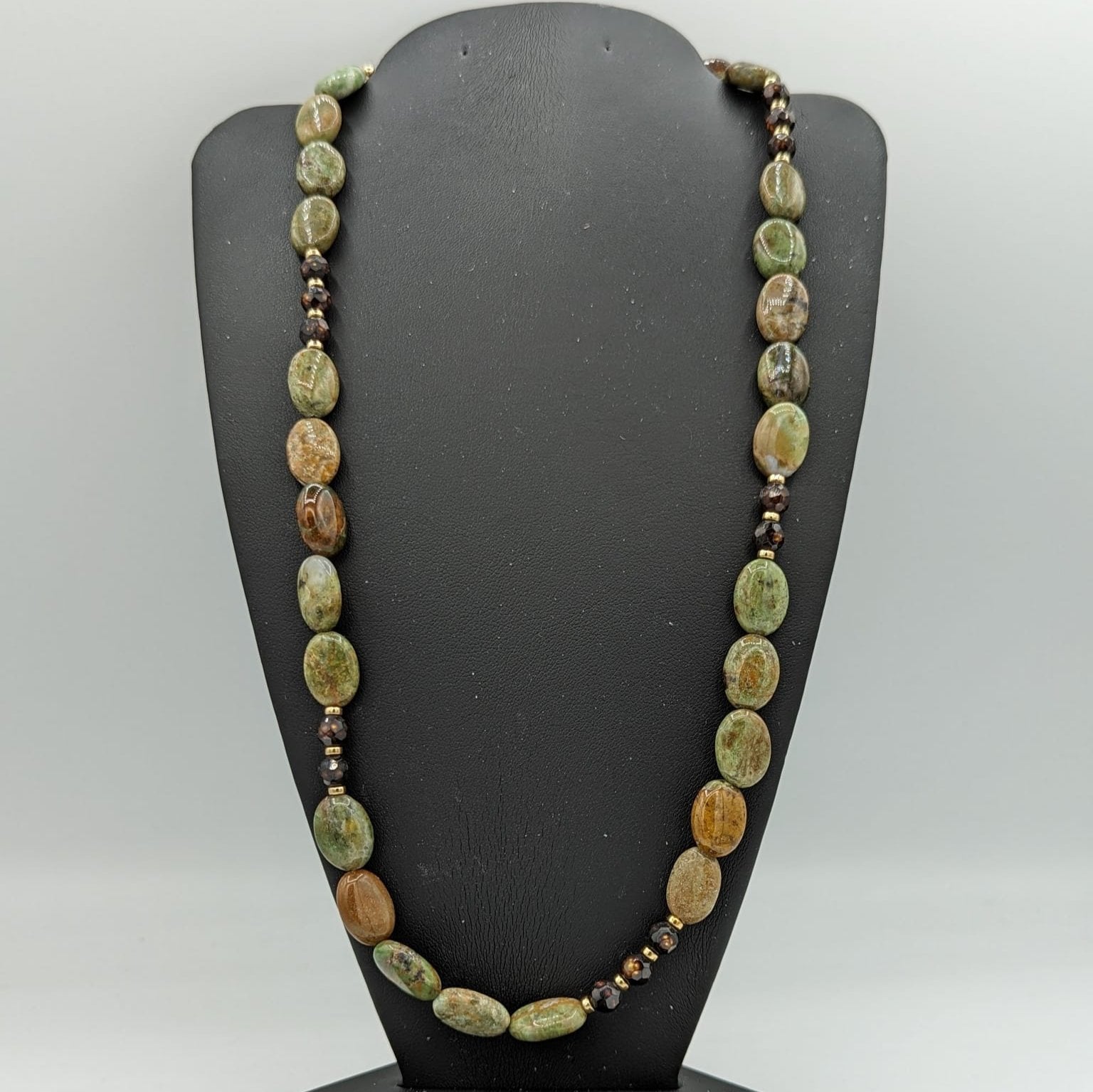 australian opals and chocolate faceted pearls