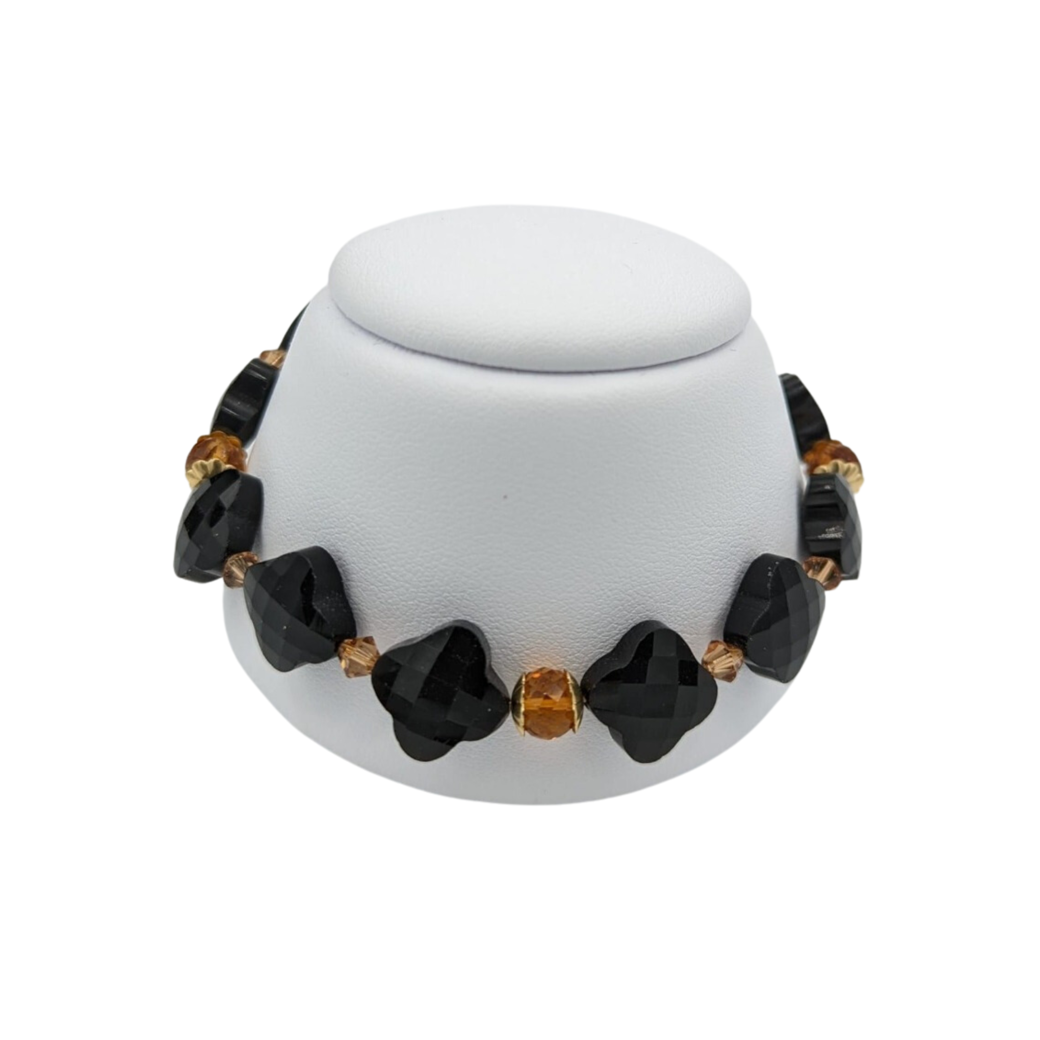 Black agate and citrine bracelet