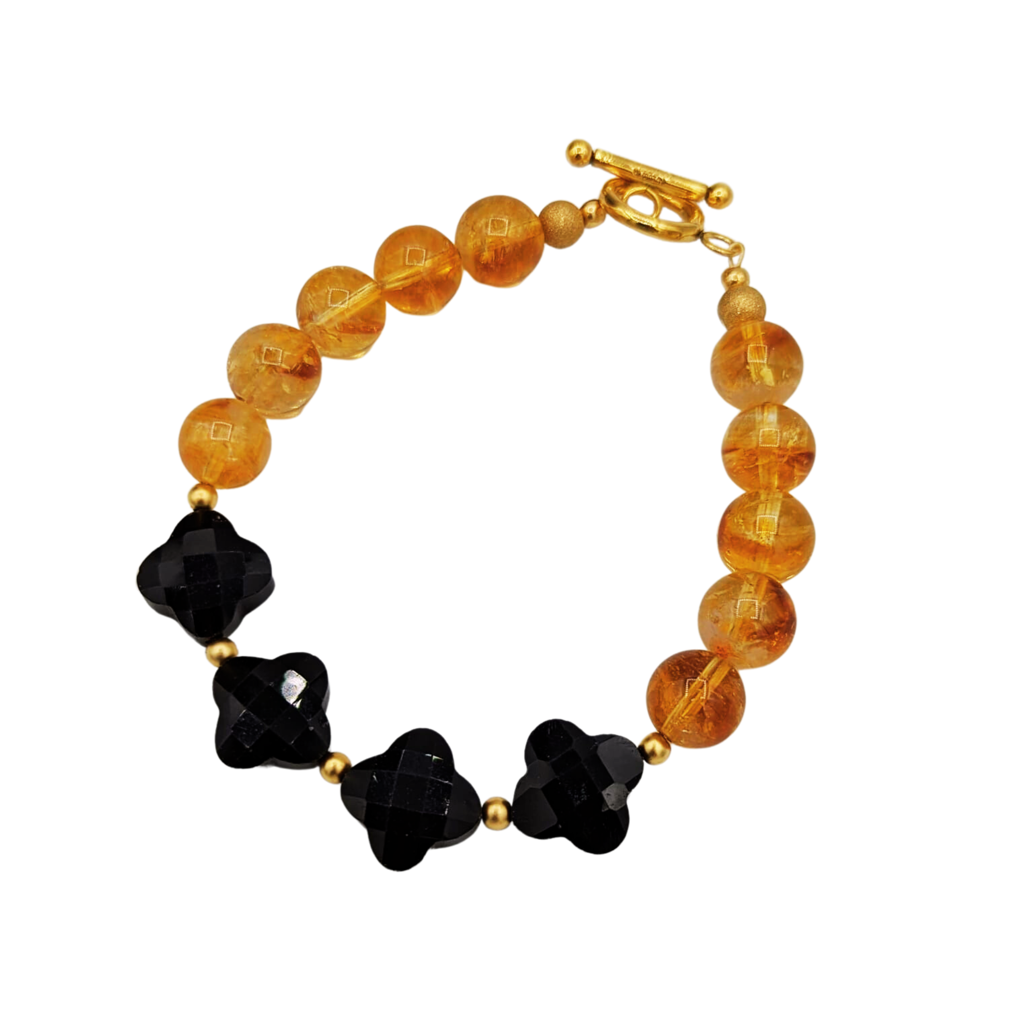 citrine and black agate bracelet