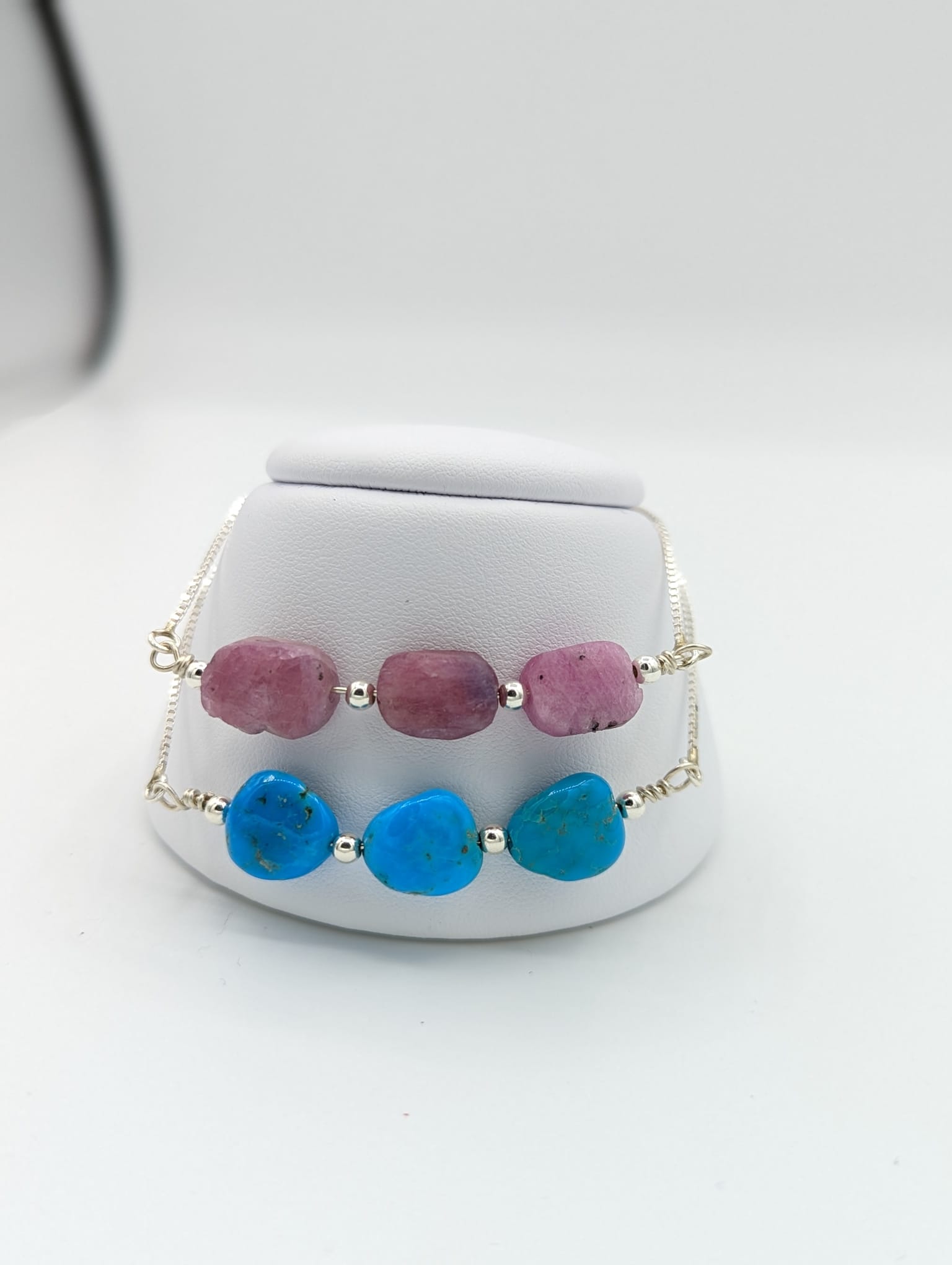 Radiant Passion: Sterling Silver Natural Ruby Adjustable Bracelet