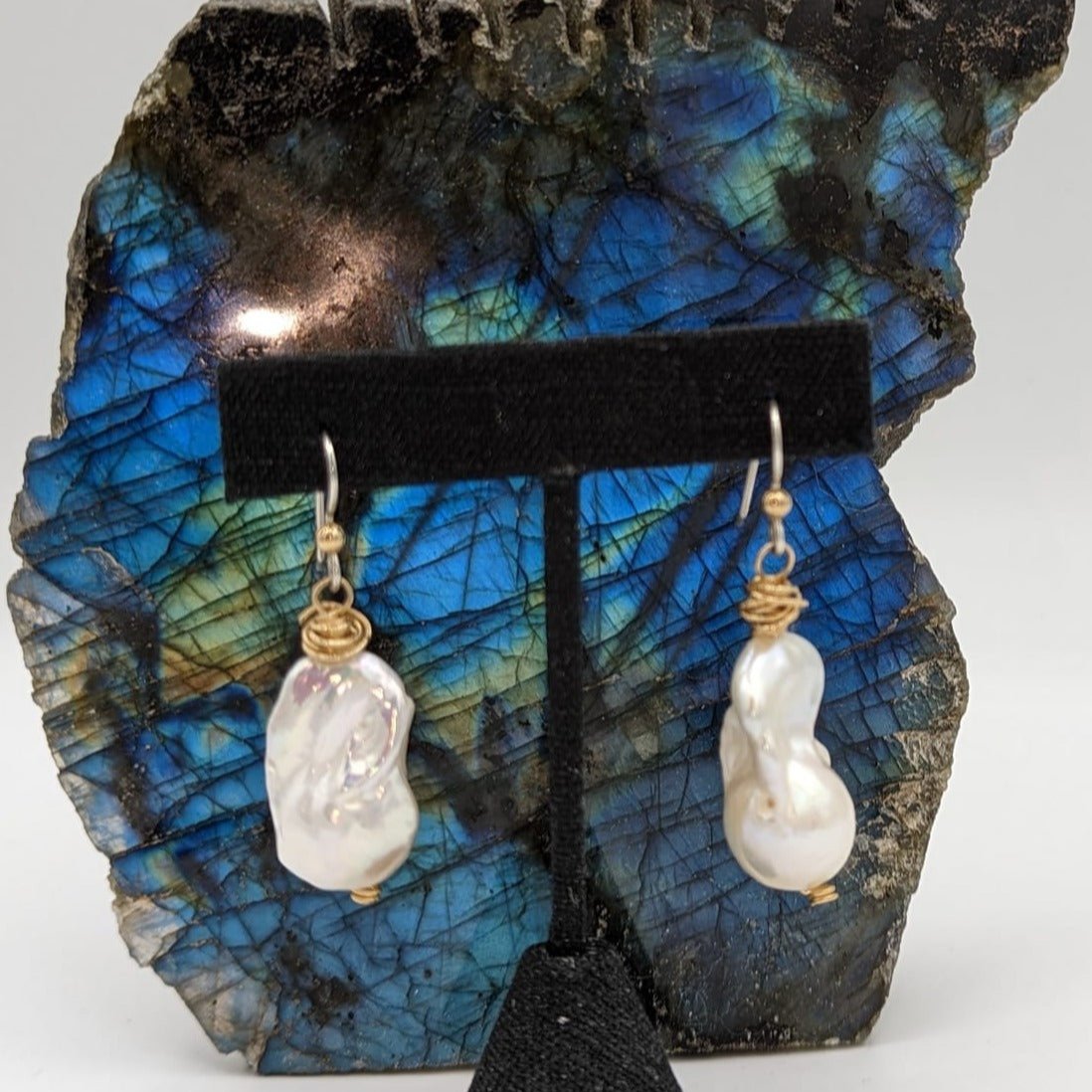 lustrous baroque pearl earrings 14K or 18K