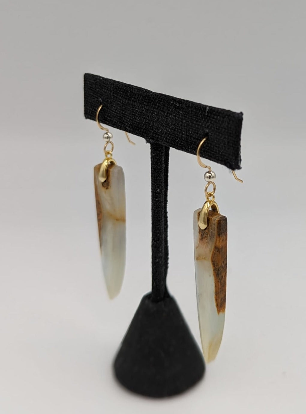 sideview Lemurian Aquatine earrings