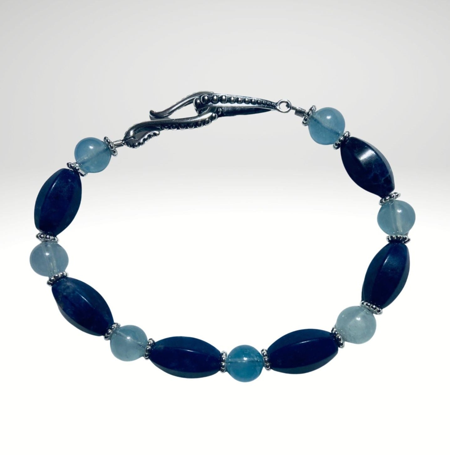 Sterling Silver Blue Aquamarine with Sodalite