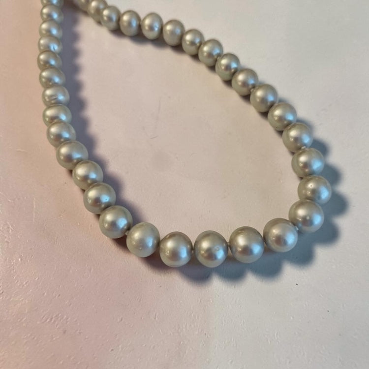 Sterling Silver Platinum Cultured Freshwater Pearl Necklace (12 mm) - 20-inches
