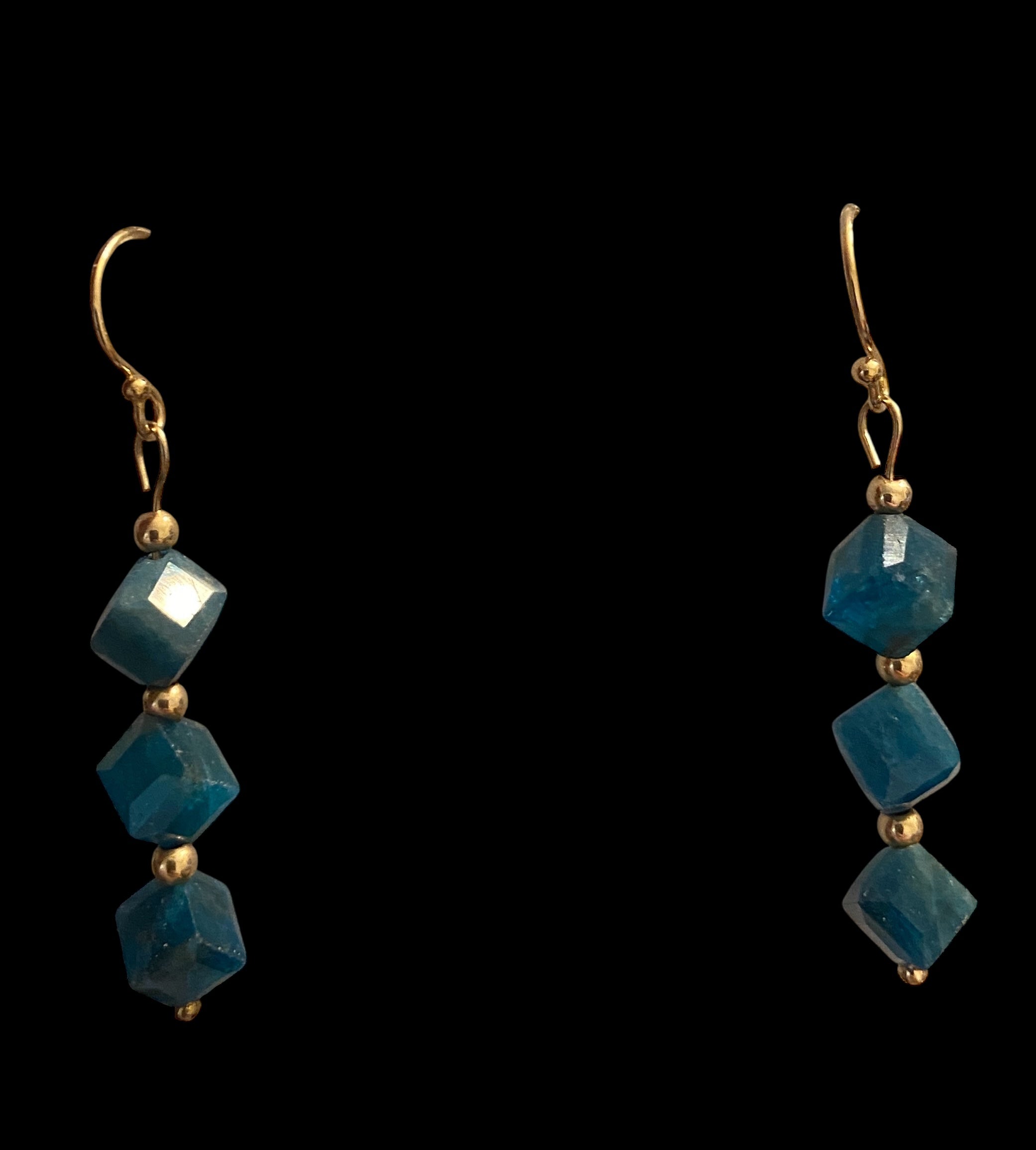 14K Gold-filled Stunning Blue Apatite Earrings