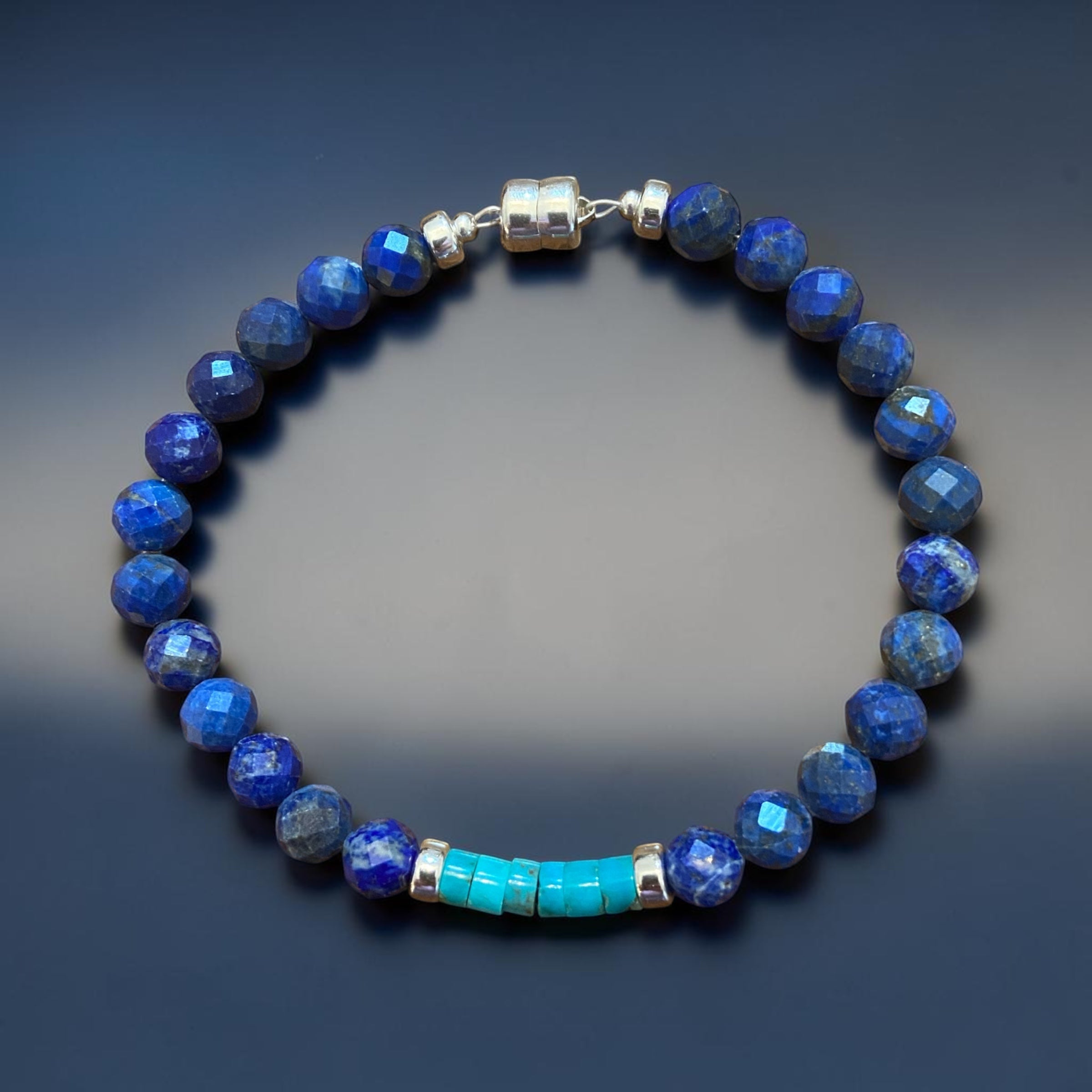8mm lapis mens bracelet