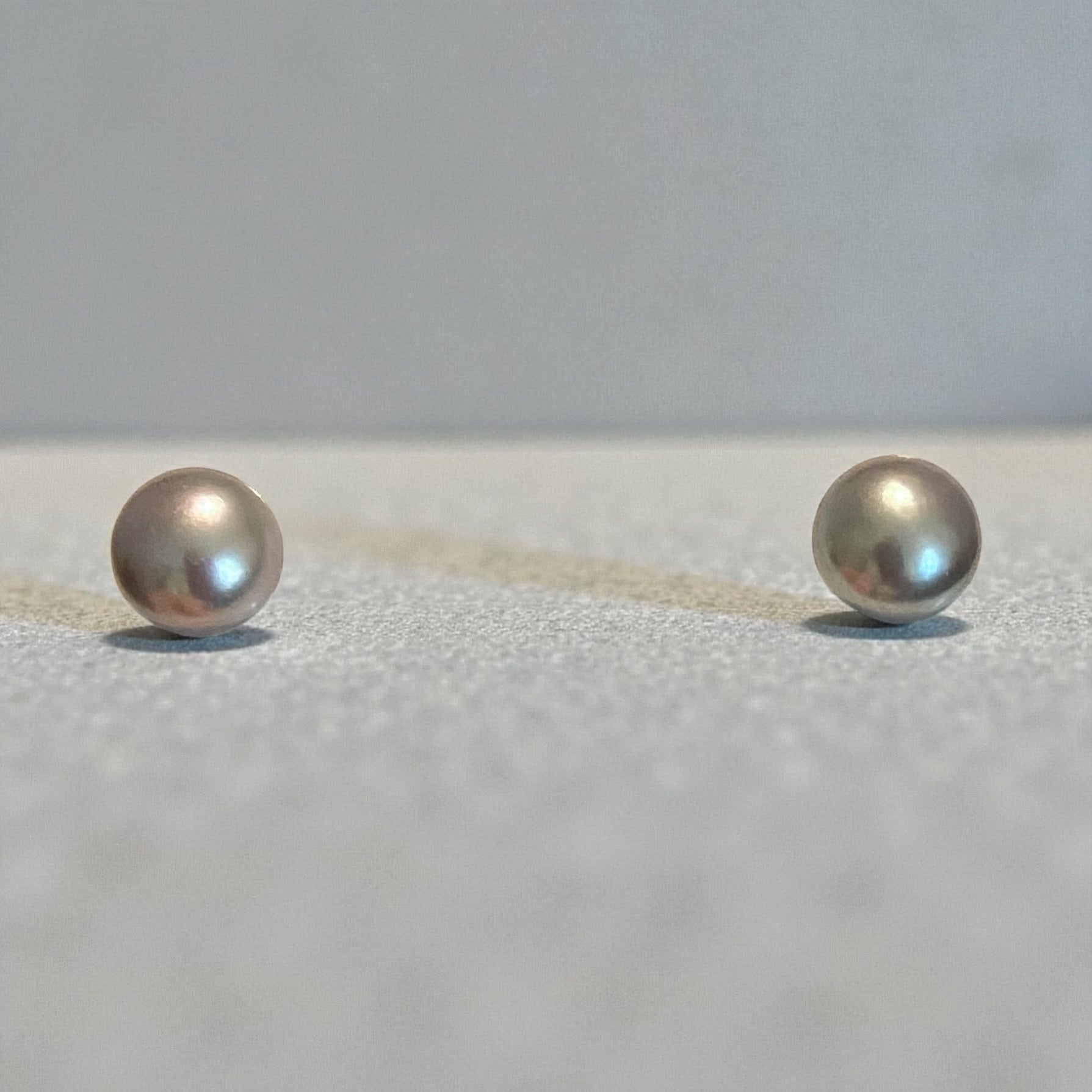 10mm Platinum Cultured Freshwater Pearl Stud Earrings in Sterling Silver