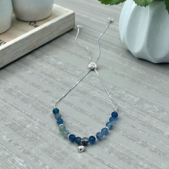 Serene Energy: Sterling Silver Kyanite Adjustable Bracelet