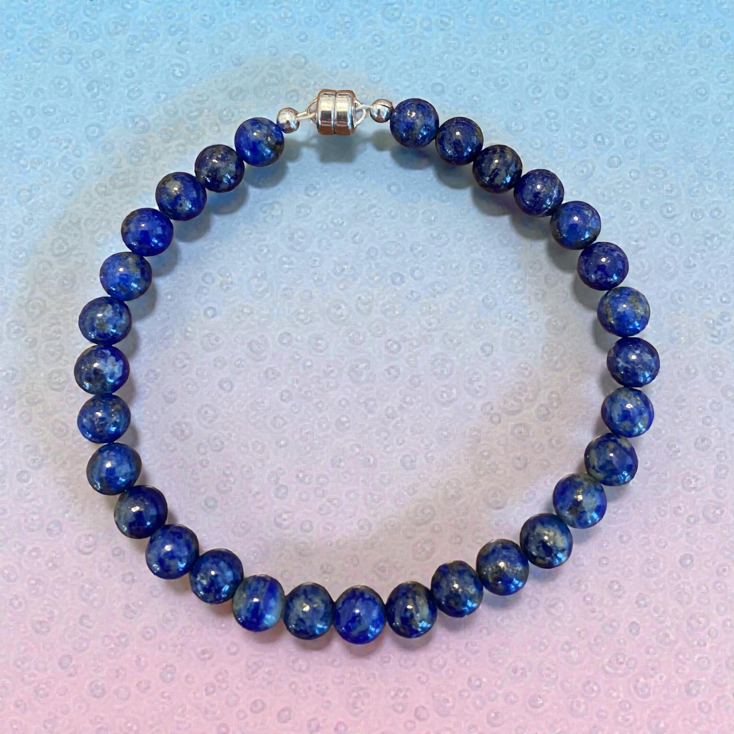 Celestial Blue: Lapis Lazuli Line Bracelet in Sterling Silver