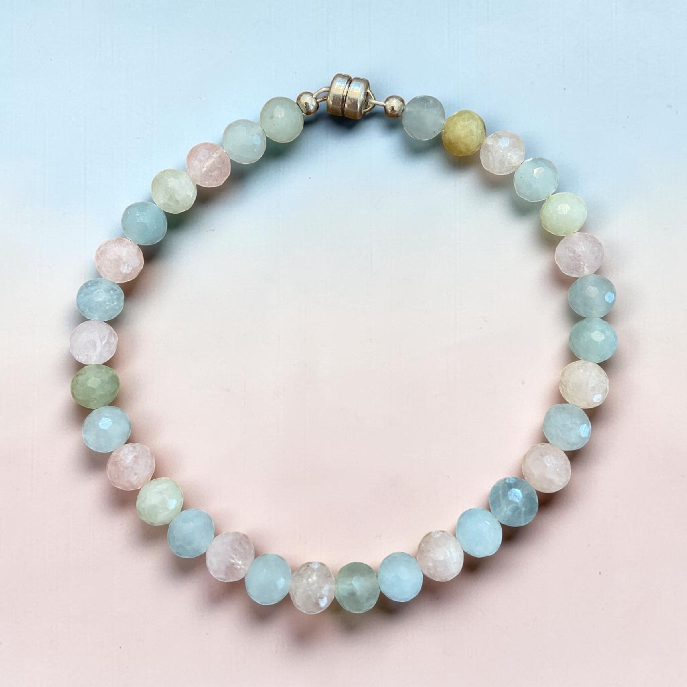 Sterling Silver Multi-Color Faceted Beryl Line Bracelet