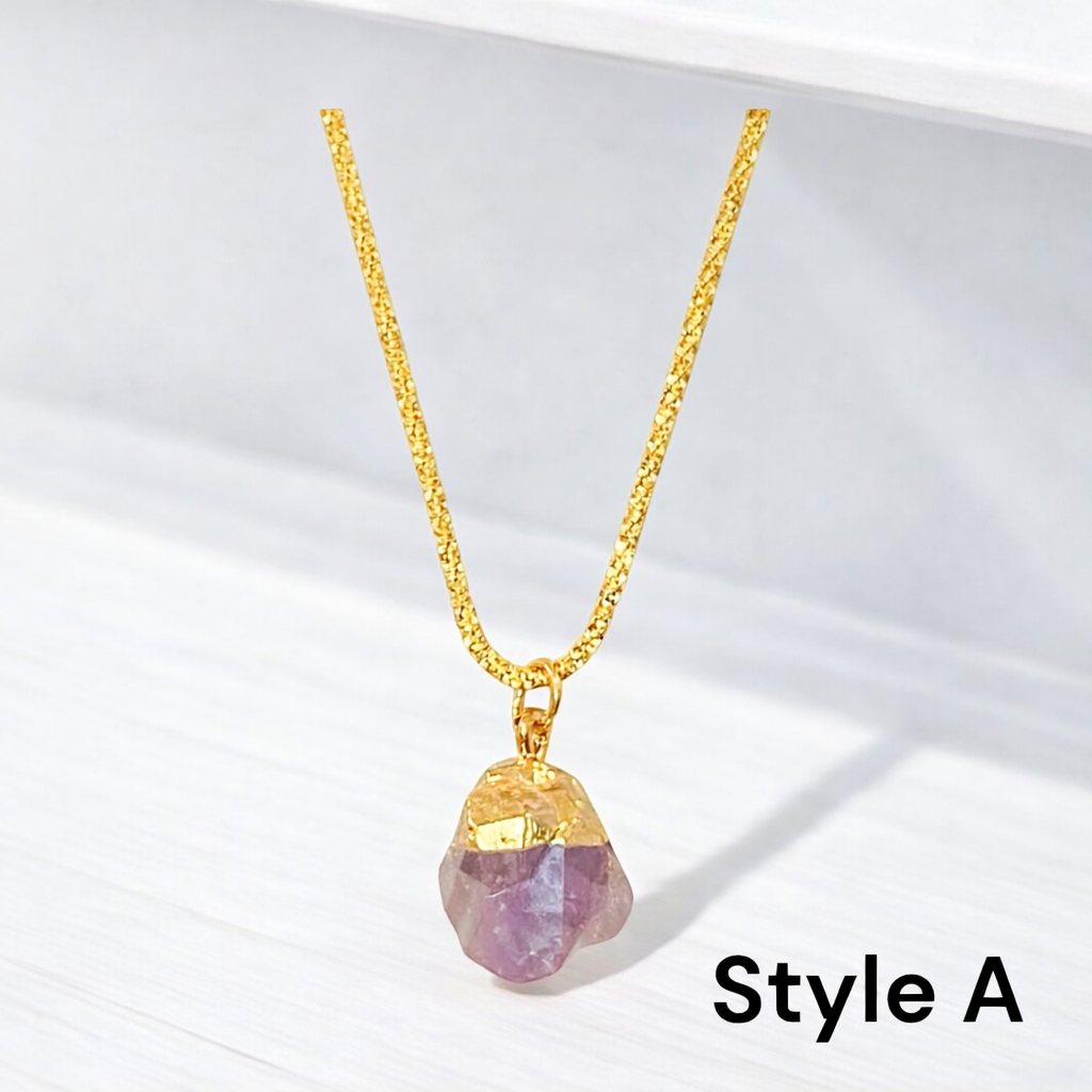 Amethyst Pendant, 18k Gold over Sterling Silver Adjustable Chain