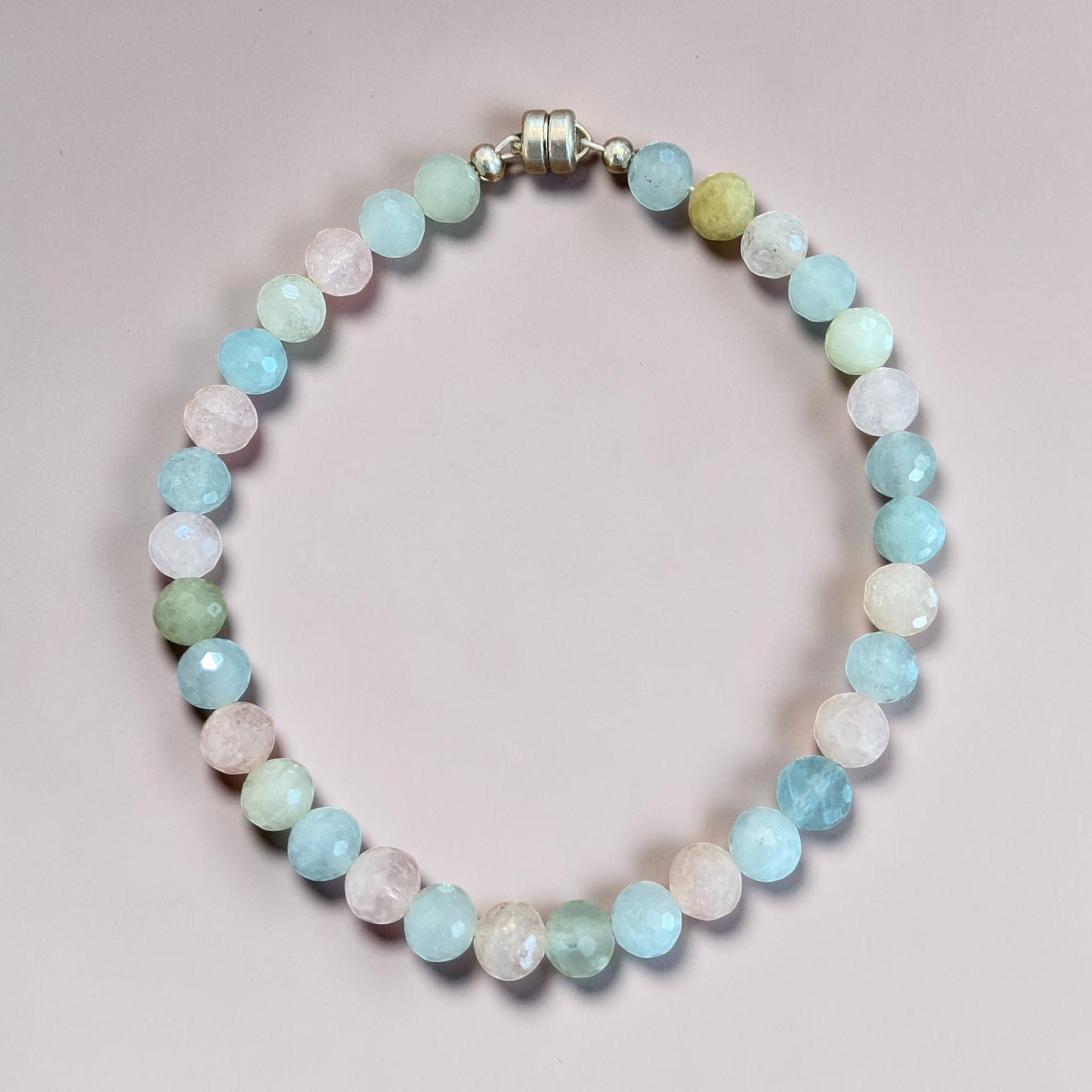 Sterling Silver Multi-Color Faceted Beryl Line Bracelet