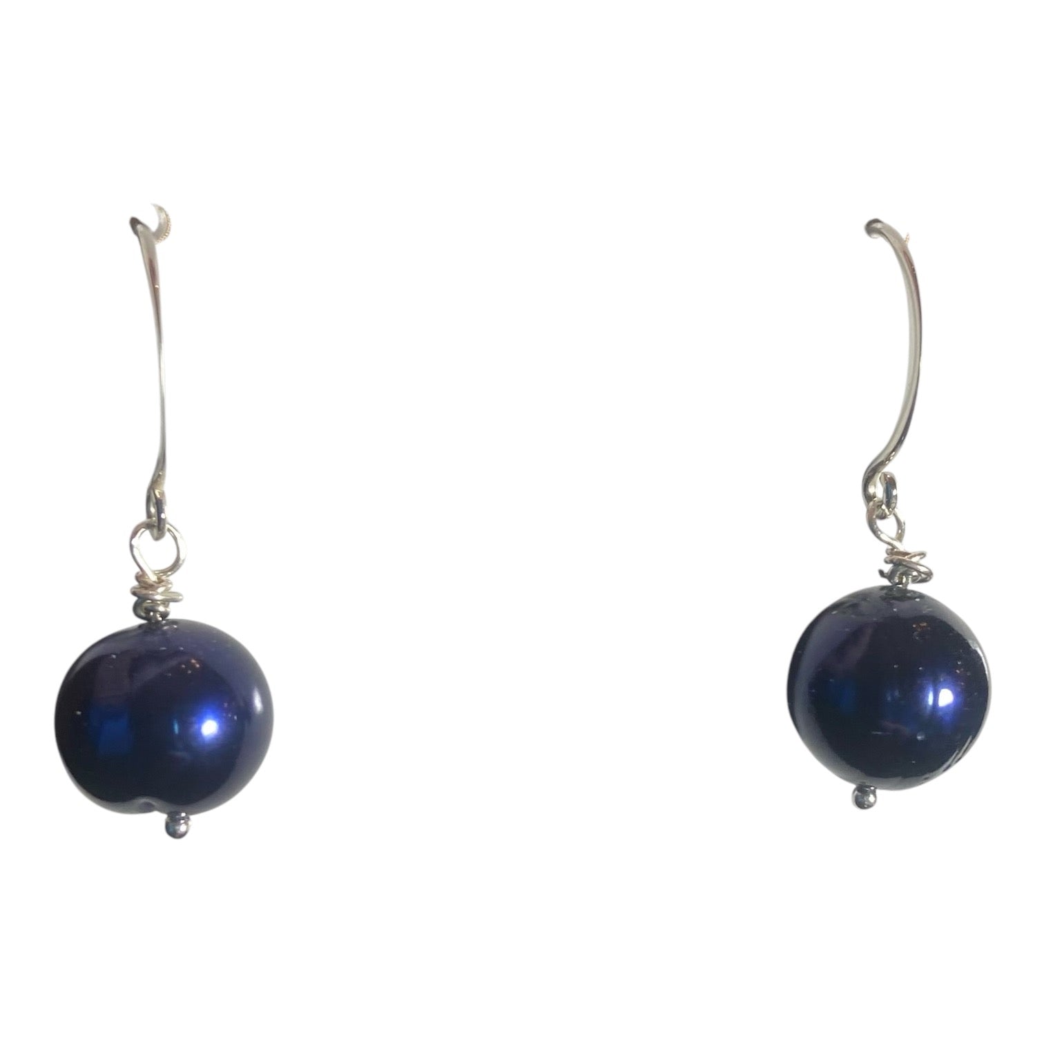 Black Pearls with Sterling Silver earwires