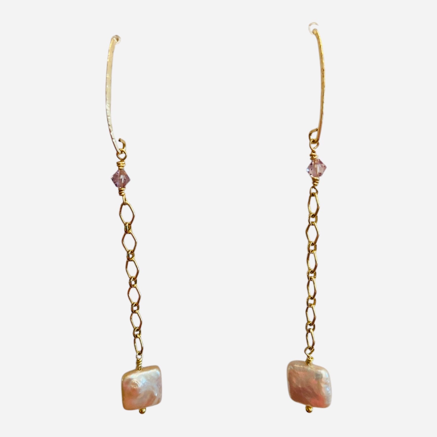 freshwater pearls with lavender crystal