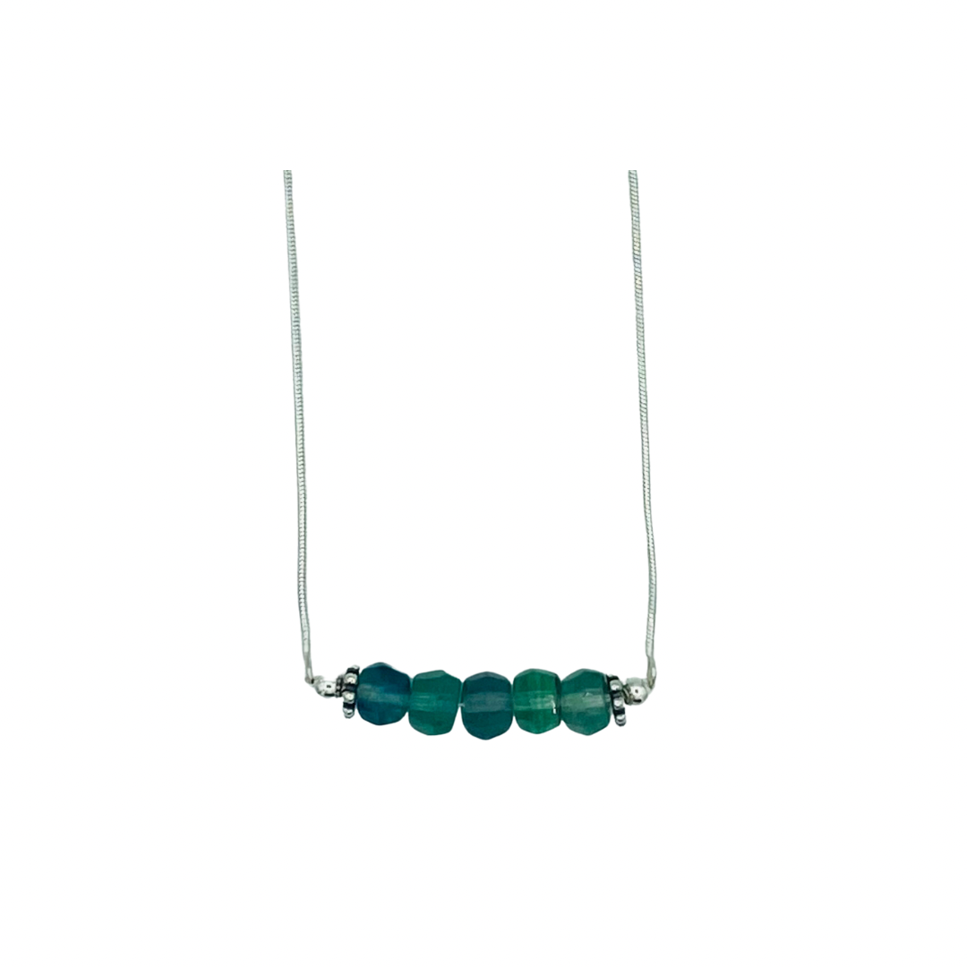 green fluorite sterling silver necklace
