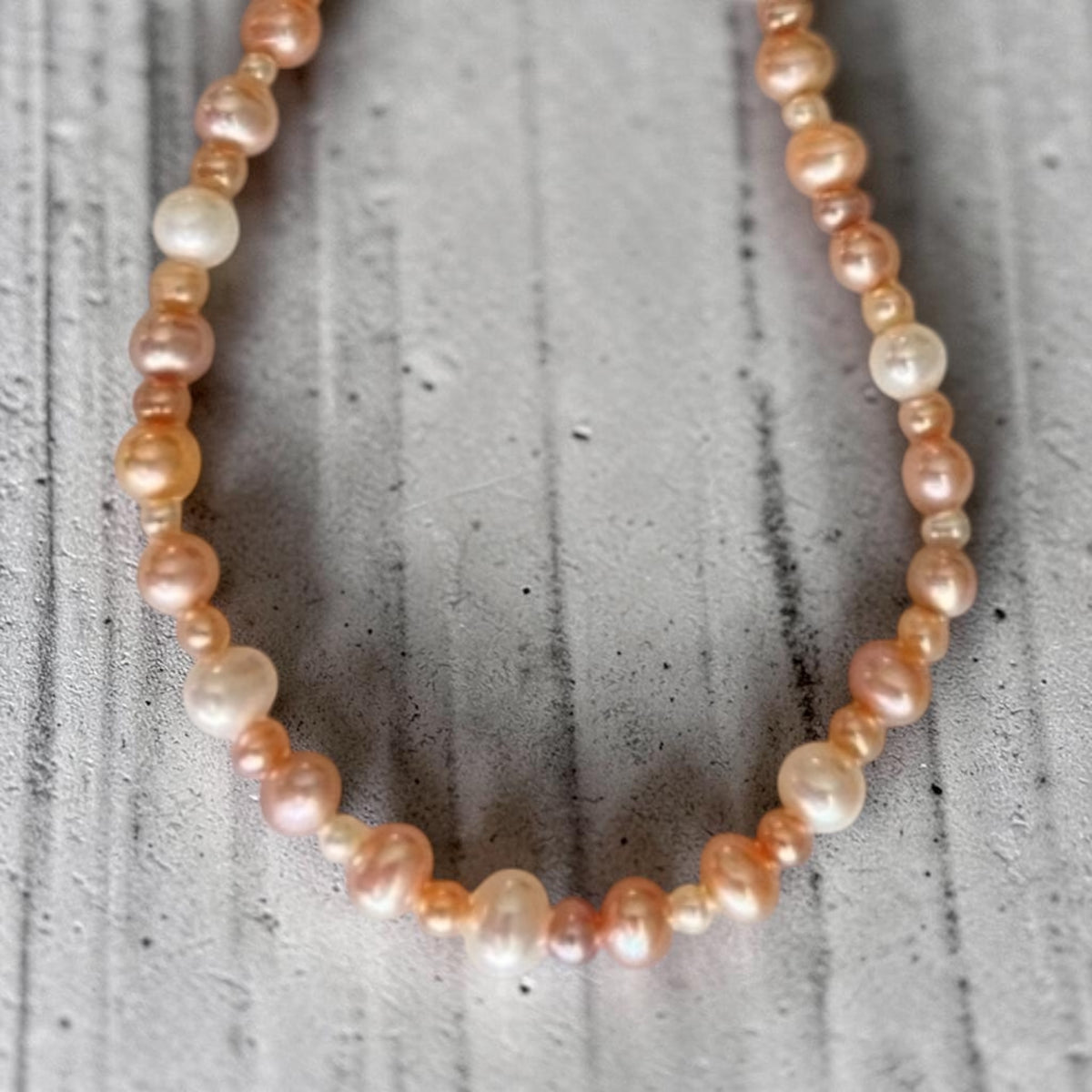 Sterling Silver Hand-Strung Multicolor Freshwater Pearl Necklace