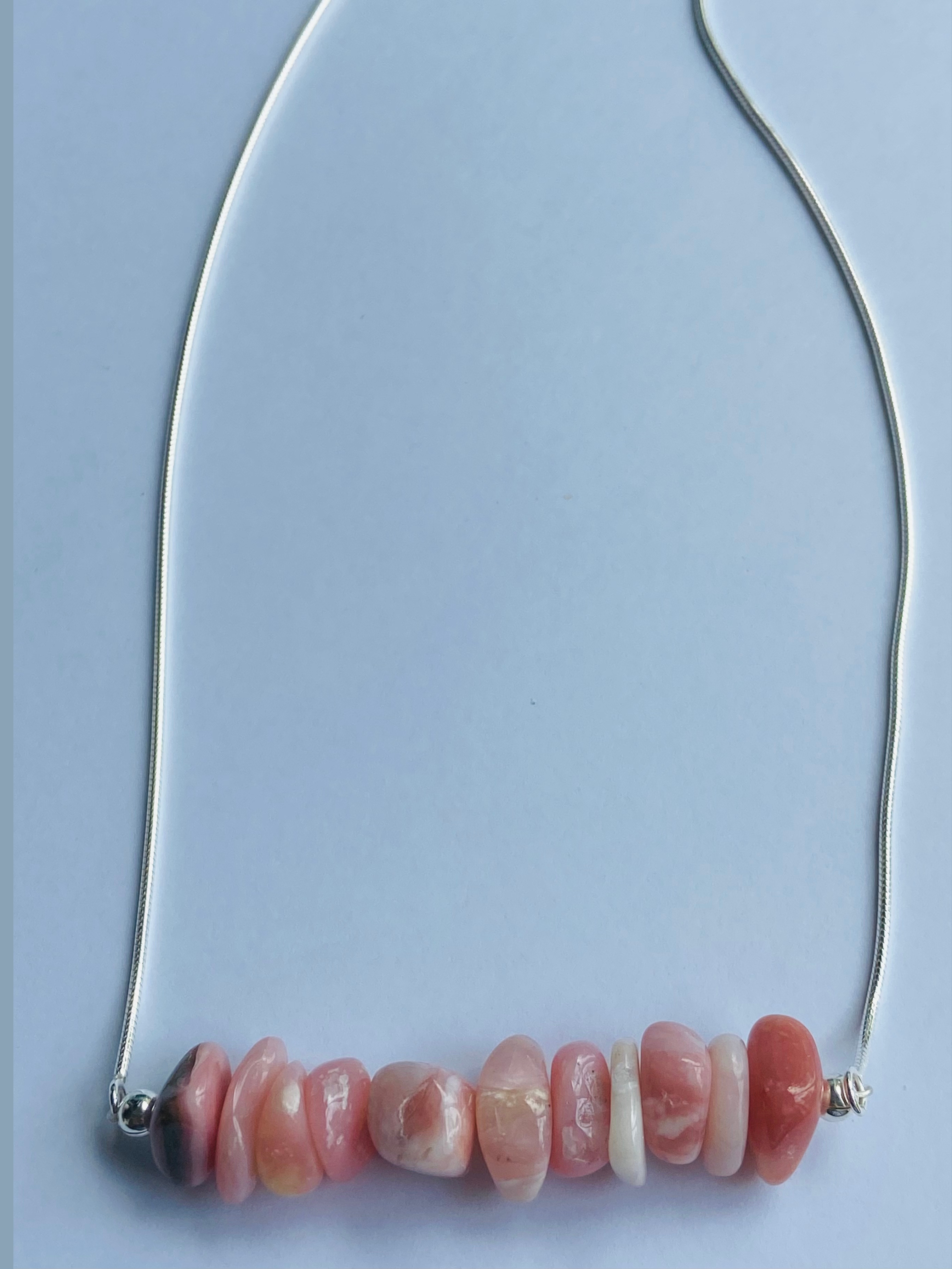 Pink Serenity: Pink Opal Bar Necklace
