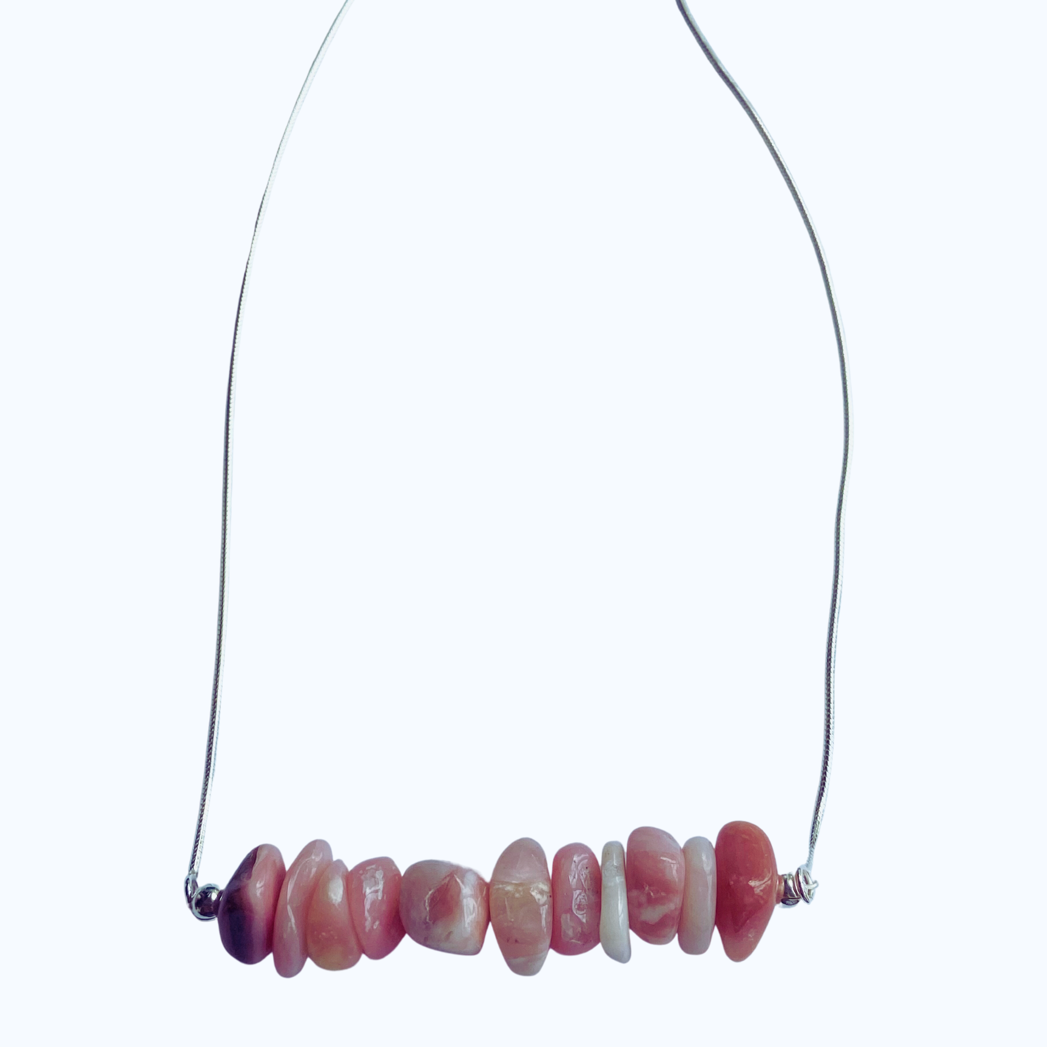 Pink Serenity: Pink Opal Bar Necklace