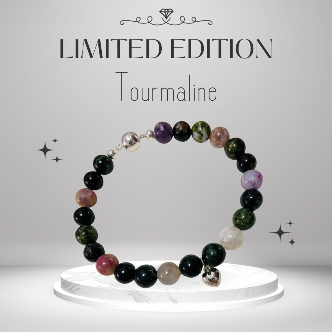 tourmaline heart sterling silver bracelet