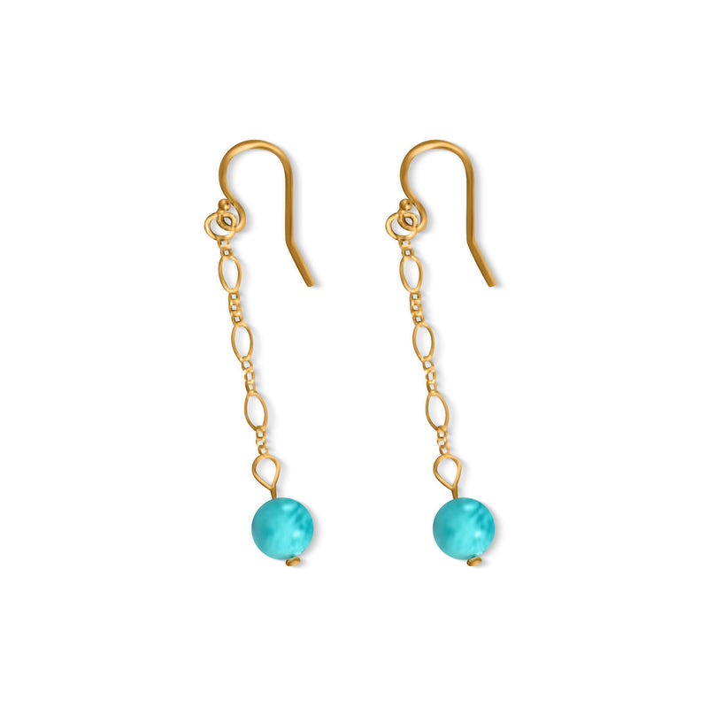 14k gf earrings with madagascar flower amazonite