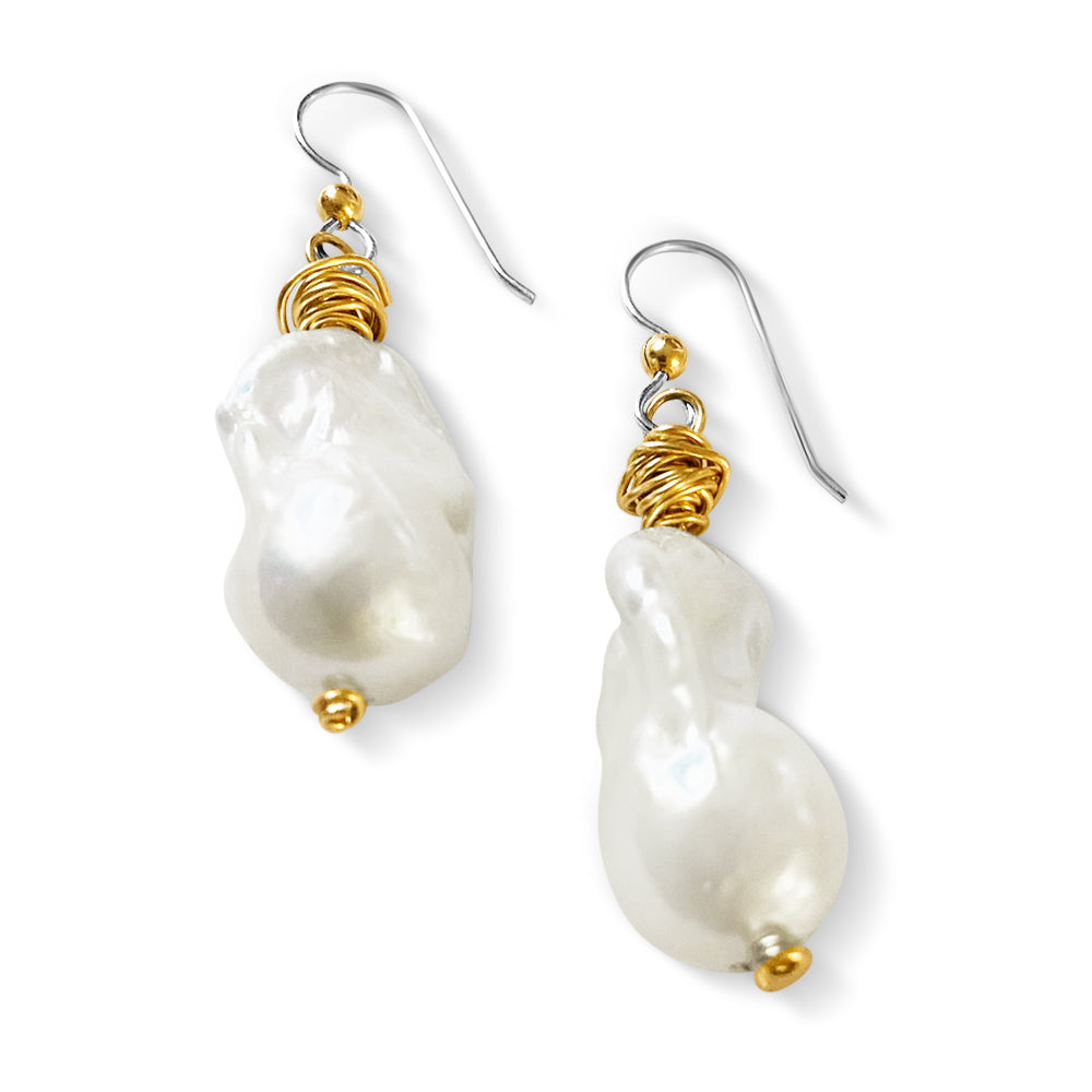 lustrous baroque pearl earrings